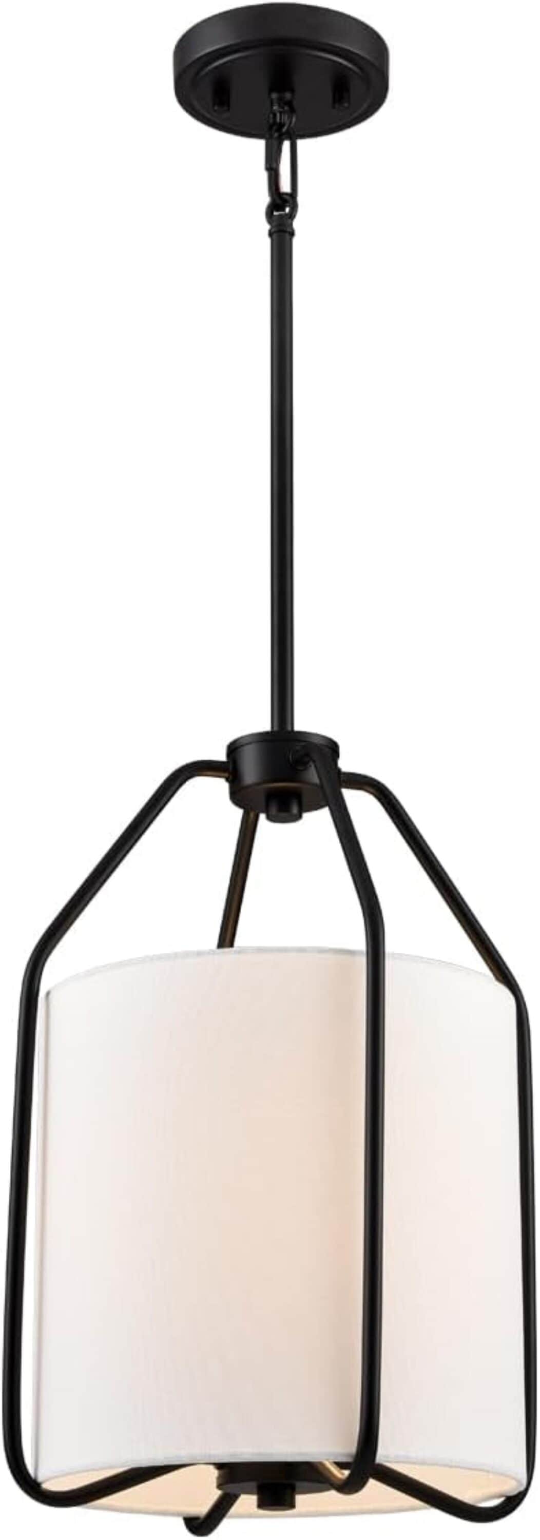 Claxy DX-T5366DU-BK Fabric 1 -Light Black Modern/contemporary Drum Medium Hanging Pendant light