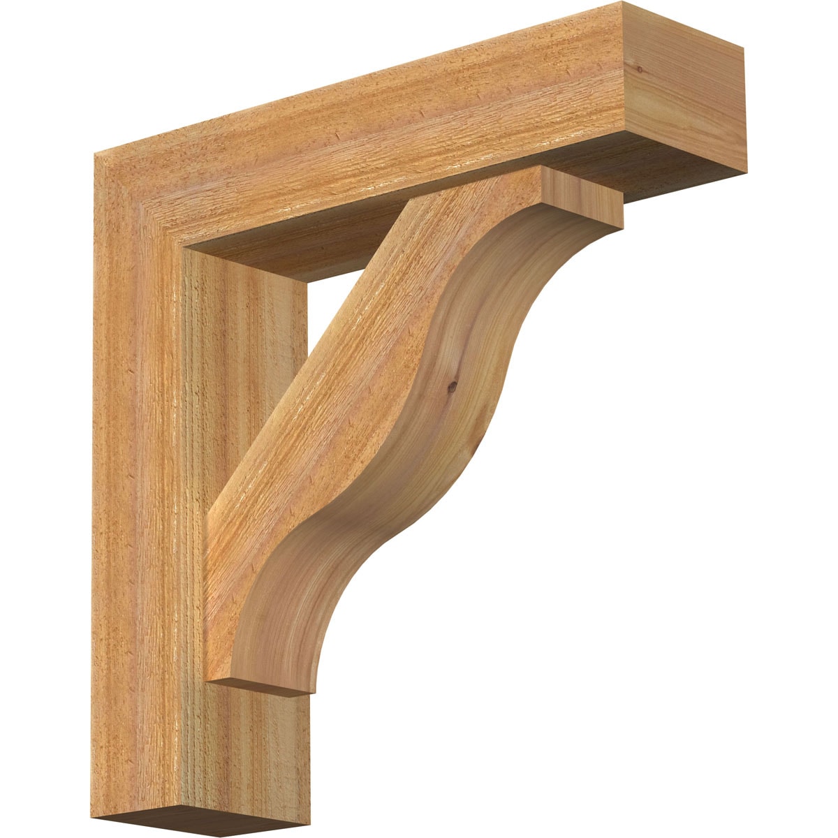 Ekena Millwork 1462241 Funston block rough sawnbracket with offset brace Western Red Cedar Wood Standard Bracket