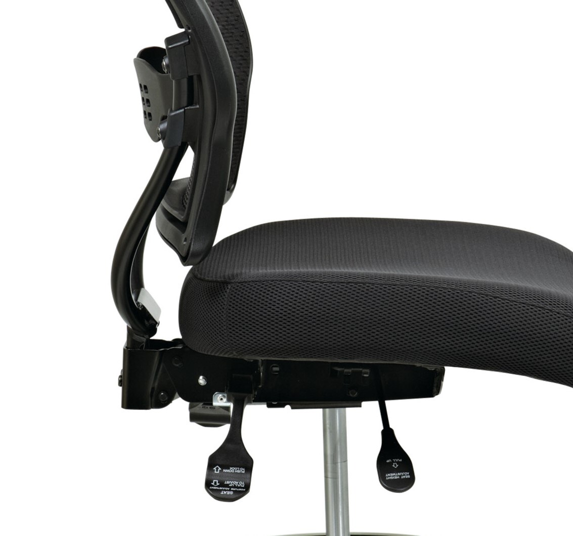 Ergonomic Black Mesh Swivel Drafting Chair with Metal Base