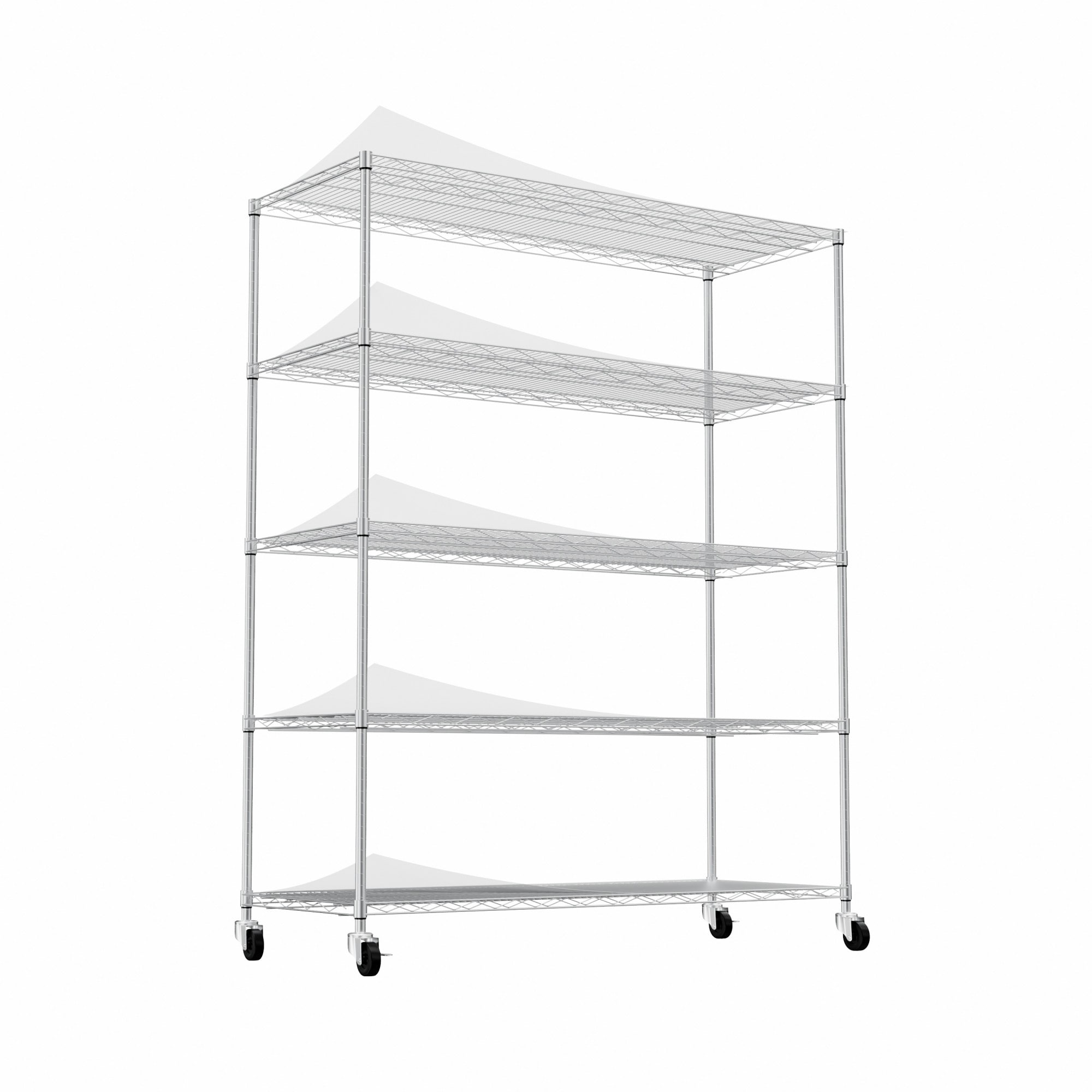 ToolCat PLP1-74-BHH 5 -Tier Heavy Duty Silver Steel Utility shelving unit ( 59.45-in W x 24.02-in D x 71.65-in H )