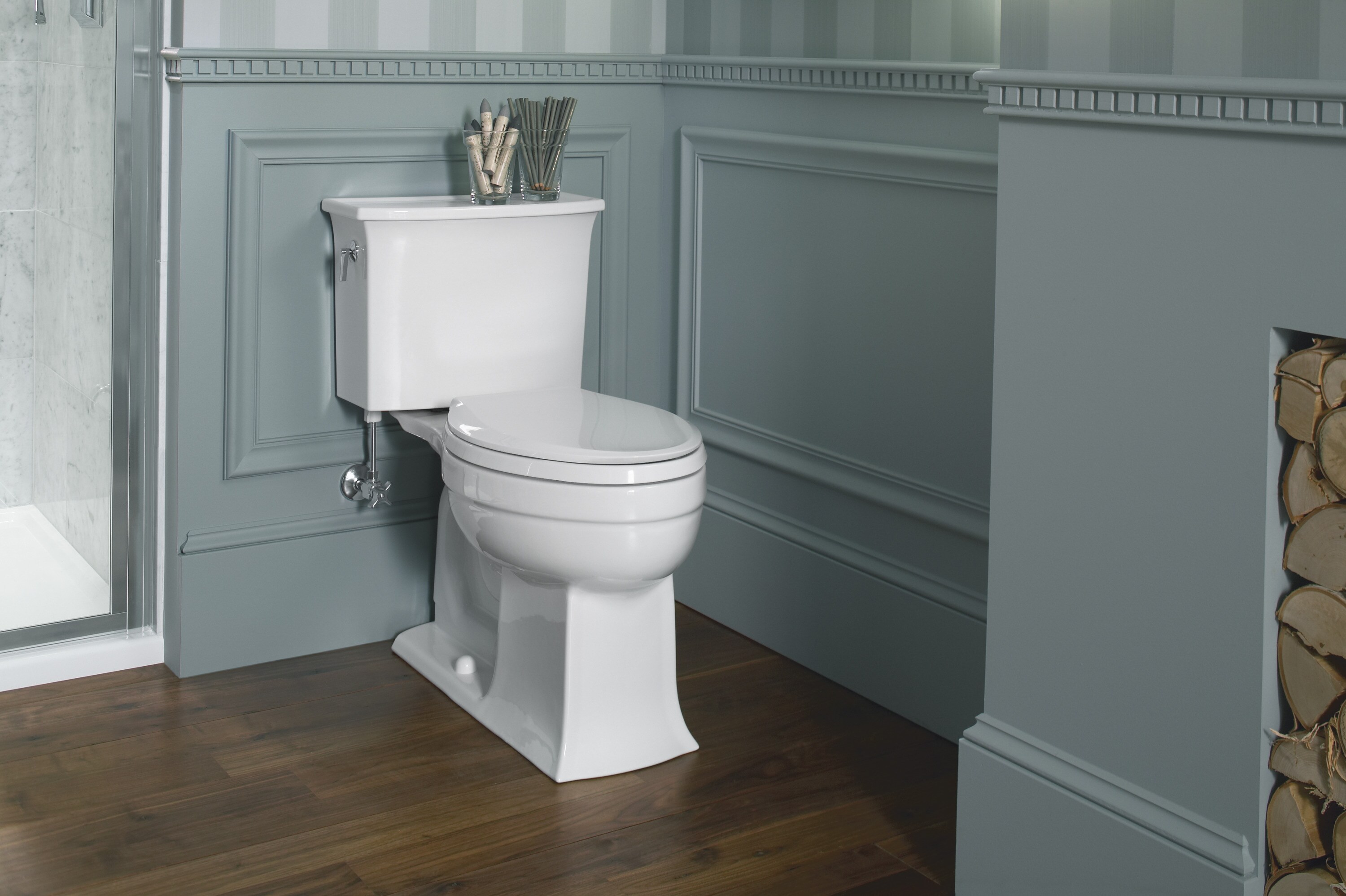 KOHLER Highline White Elongated Tall Height 2-piece WaterSense Toilet 12-in  Rough-In 1.28-GPF