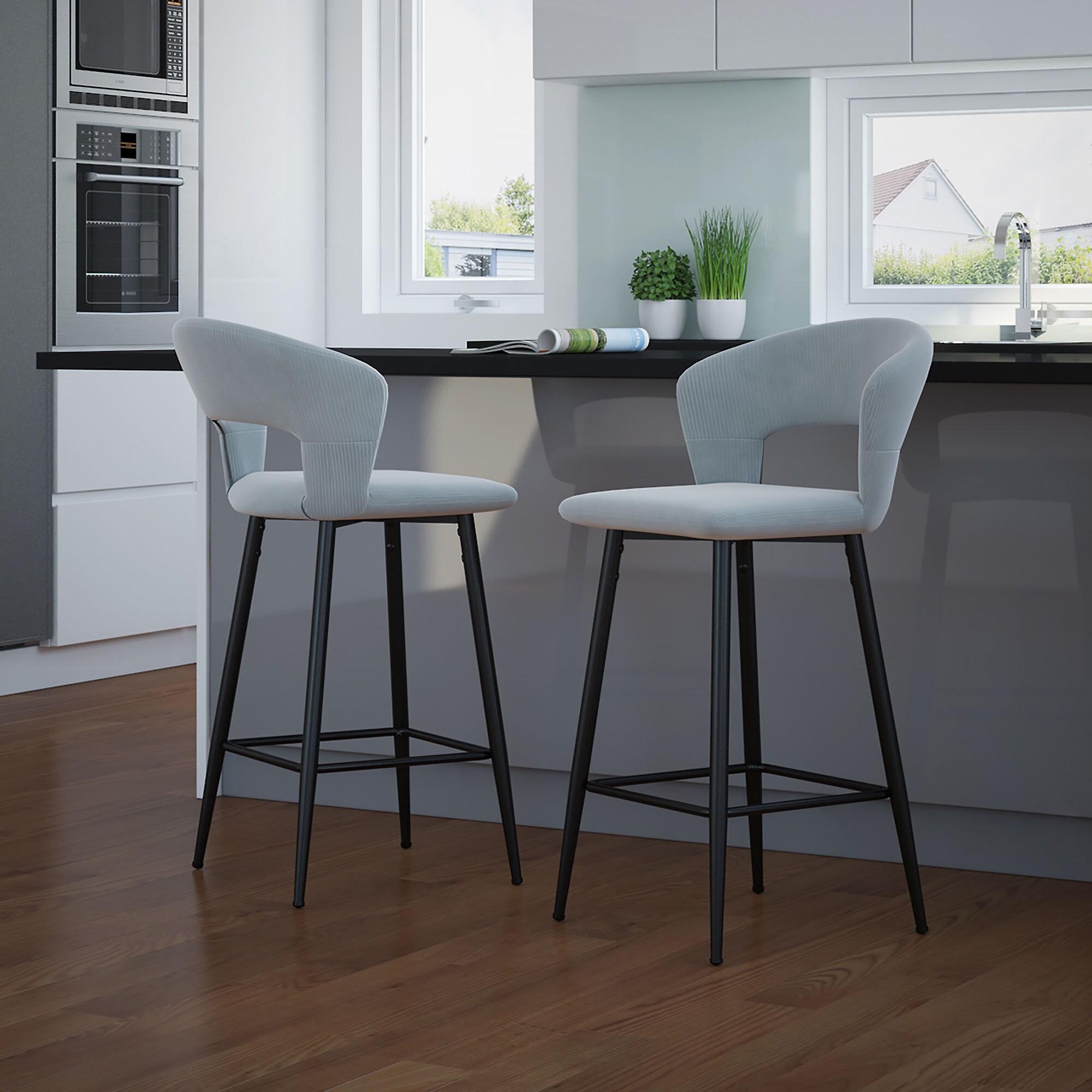 Worldwide Homefurnishings 203-532LGY stools - View #2