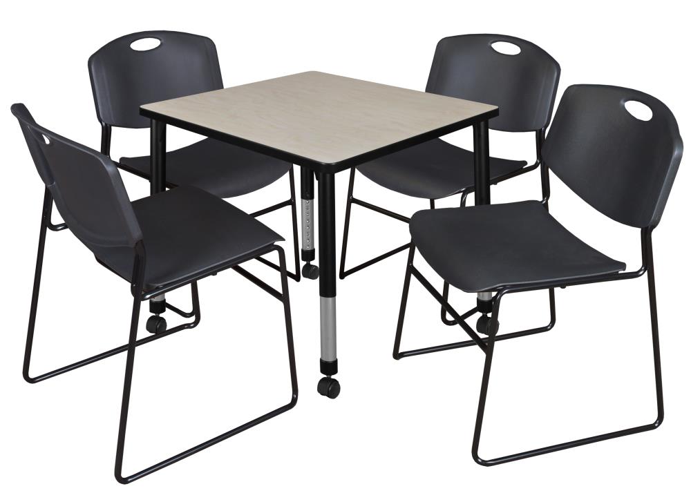Regency TB3030PLAPCBK44BK Classroom Tables Off-White 4-Person Training Table (30-in W x 34-in H)