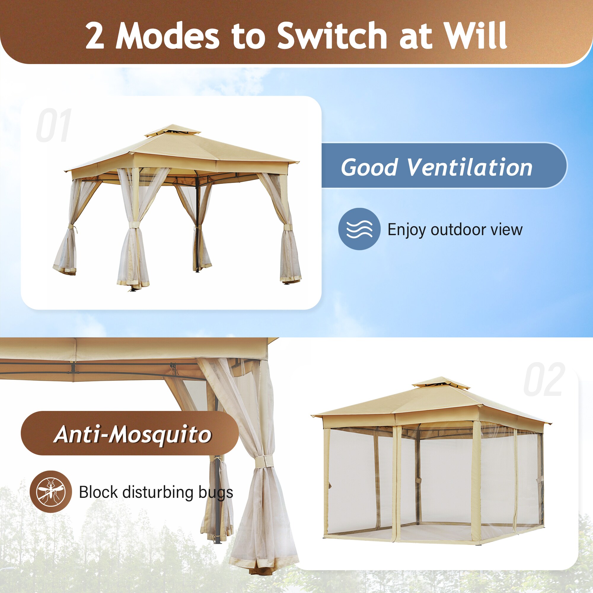 ModernLuxe L-N715P261156A Wood-Resin-Gazebos - View #4