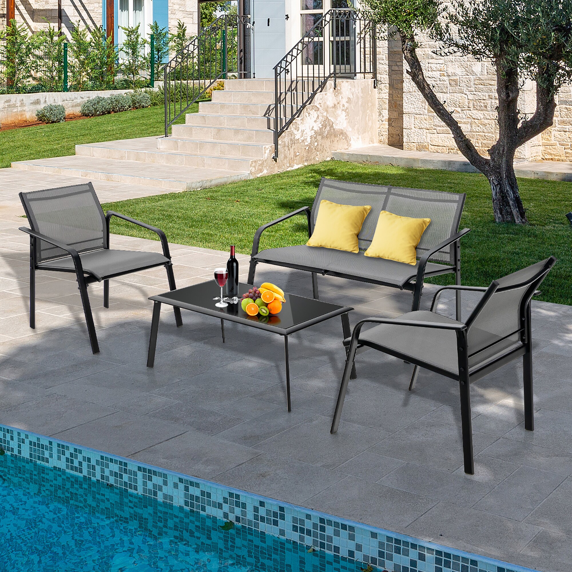 Costway NP10474GR Patio-Conversation-Sets - View #9