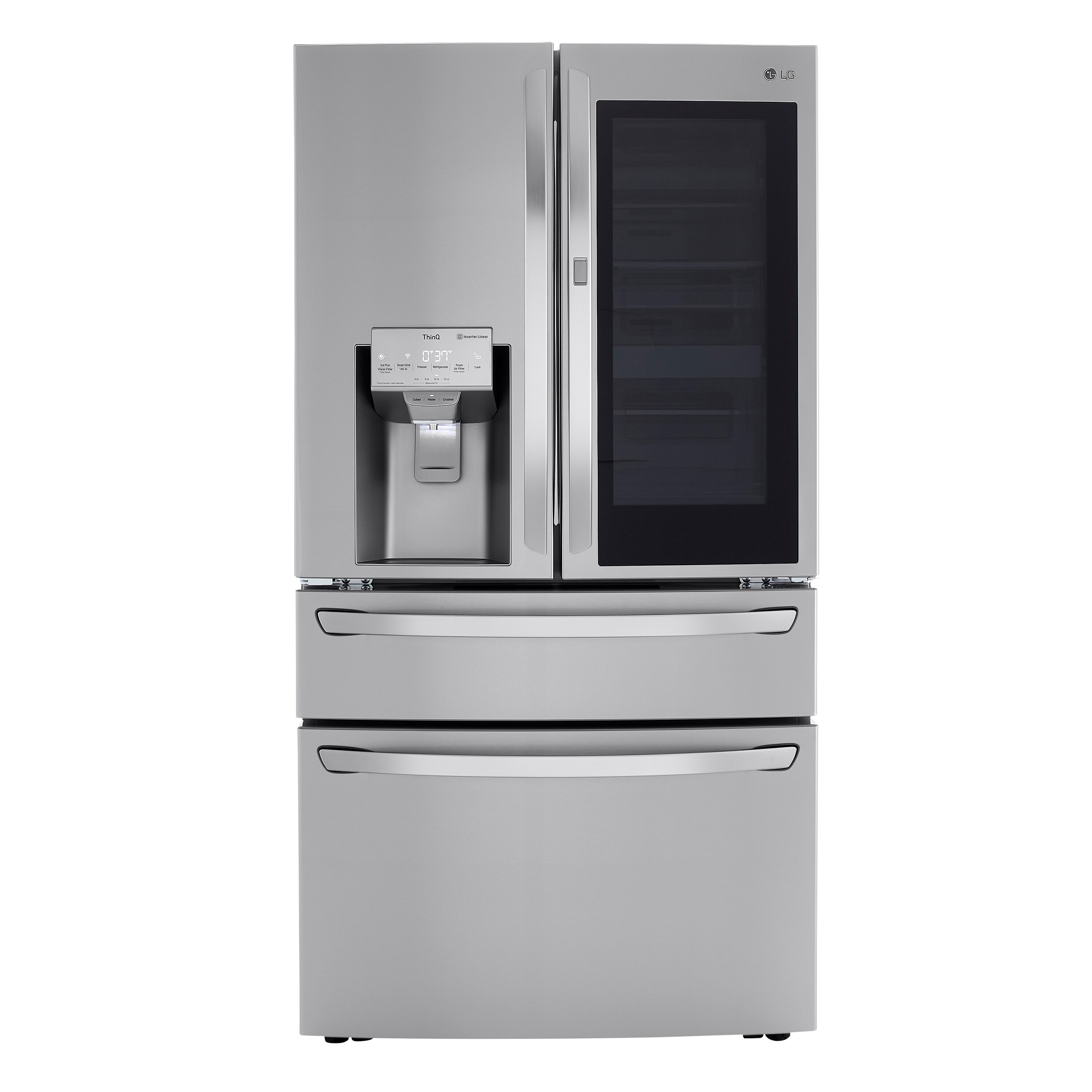 LG Craft Ice Full-Convert Drawer 29.5-cu ft 4-Door Smart French Door Refrigerator with Dual Ice Maker, Water and Ice Dispenser and Door within Door (Fingerprint Resistant) ENERGY STAR