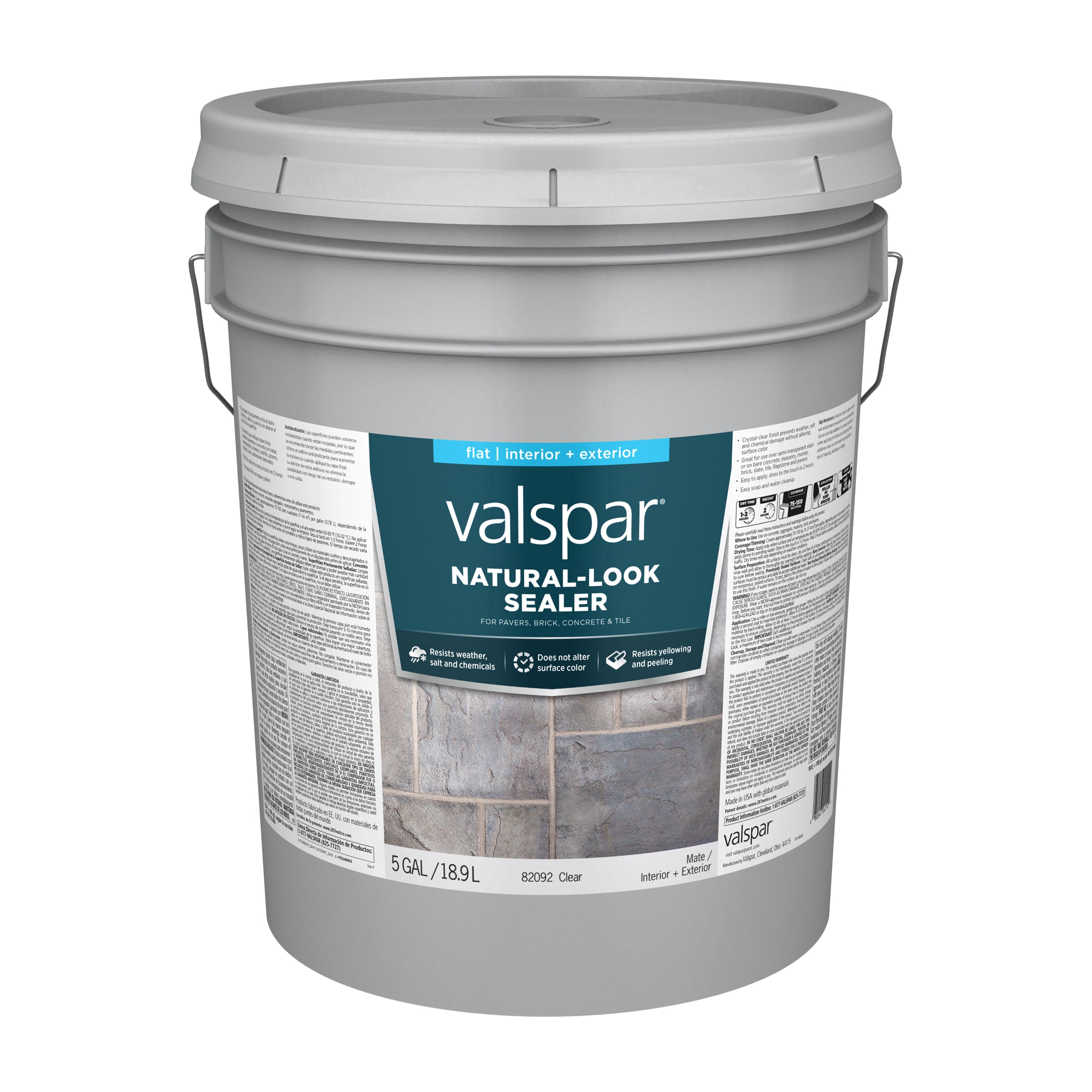 Valspar 024.0082092.008 Clear Natural Look Flat Transparent Latex Interior/Exterior Sealer ( 5-gallon )