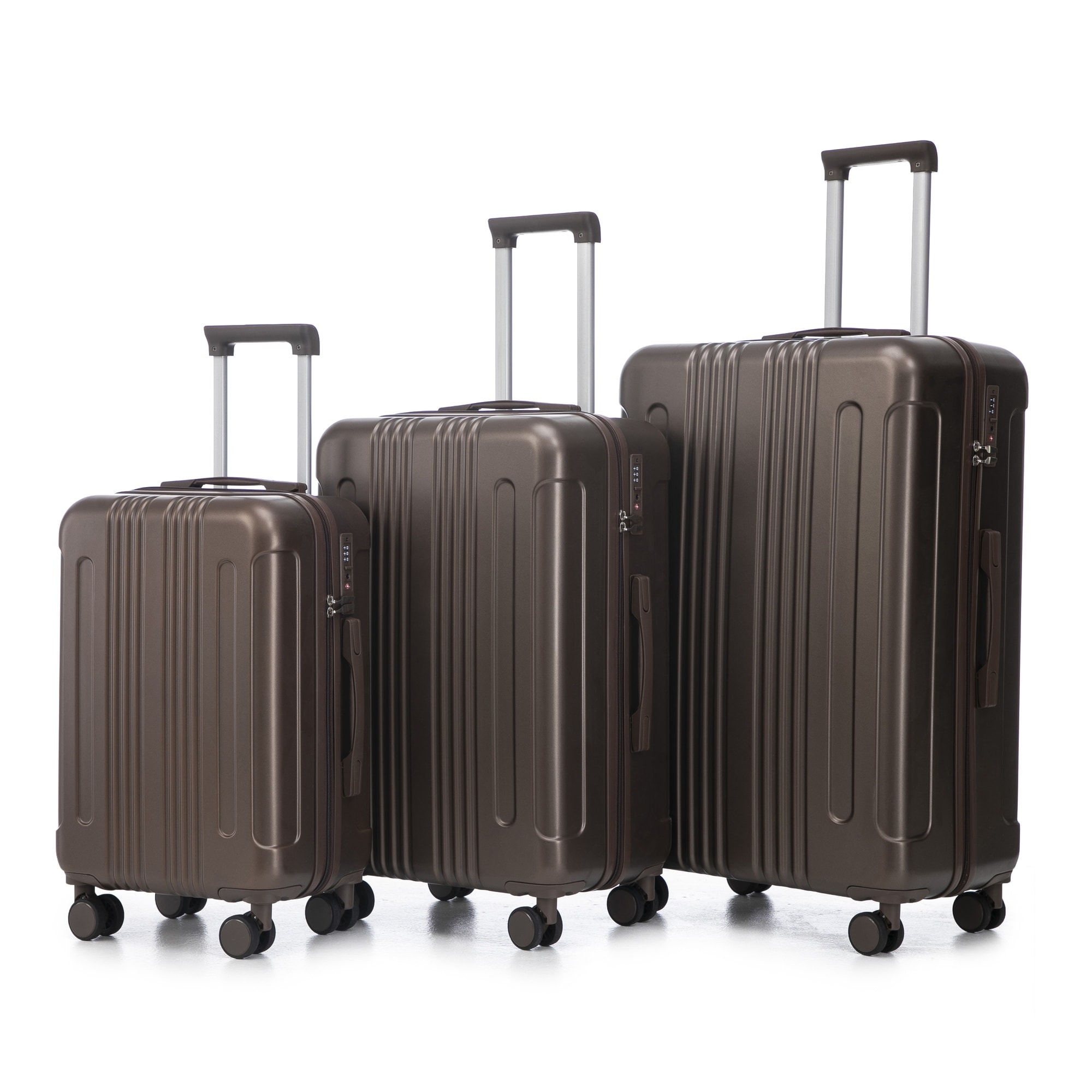 HyperDrop Cart - 20x24x28 Inch 3-Piece ABS Spinner Luggage Set with Carry On and TSA Combination ...