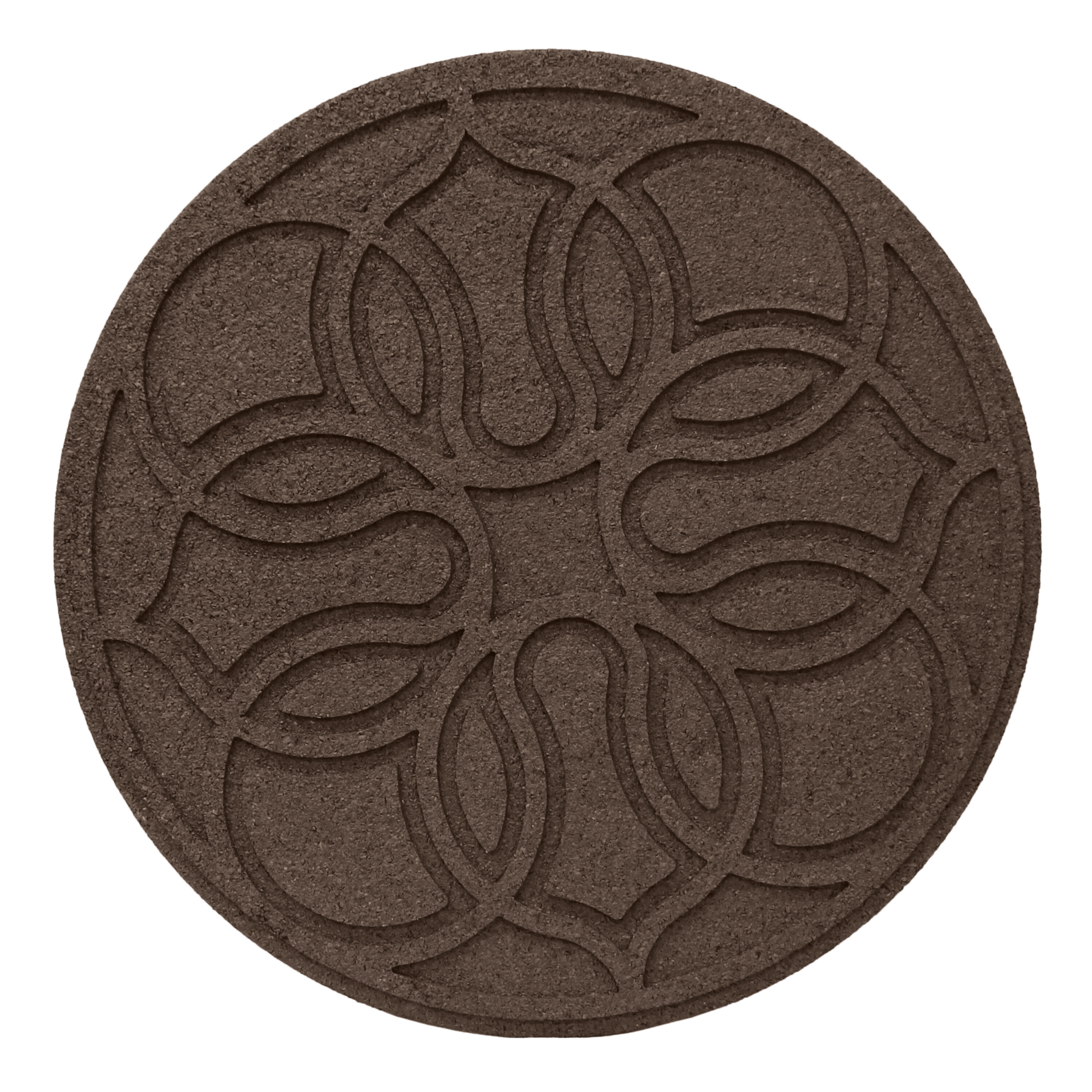 allen + roth MT5001825 18-in L x 18-in W x 0.6-in H Round Earth Rubber Stepping stone