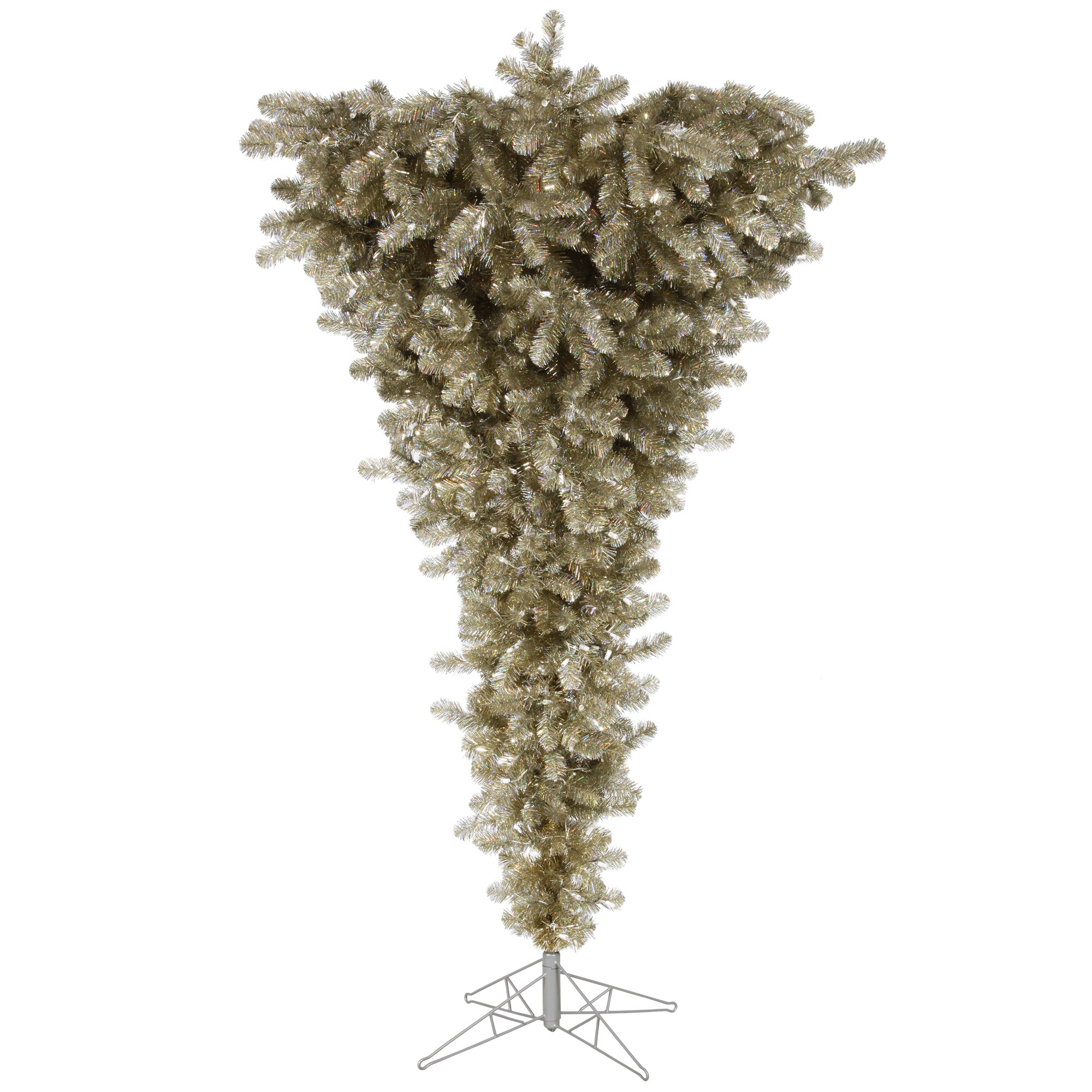 Vickerman A107755 5.5-Feet Upside-down Champagne Artificial Christmas Tree