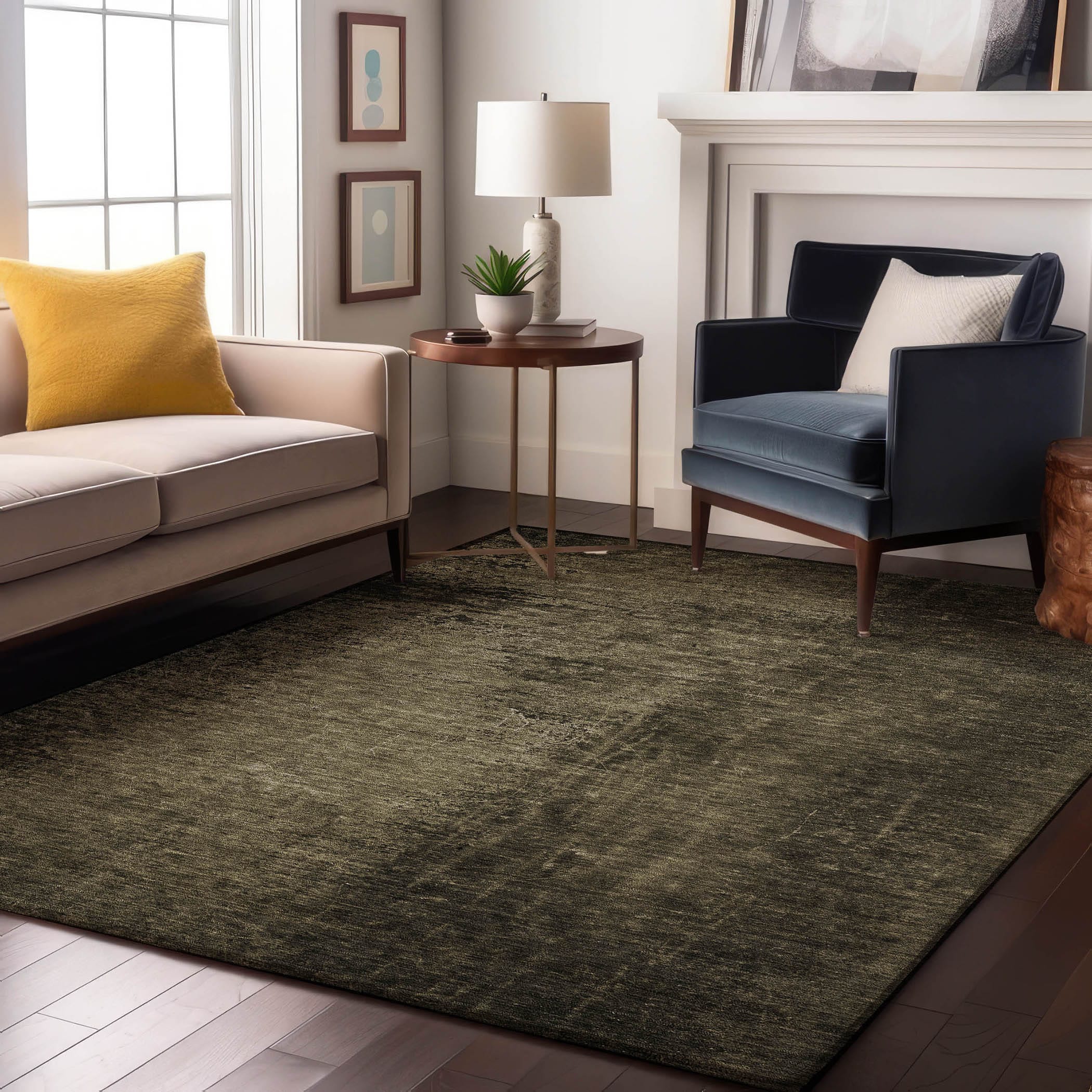 Addison Rugs AMF536TE8RO Mayfield AMF536TE 8 x 8 (ft) Loomed Polyester Teal Round Indoor Geometric Machine washable Area rug
