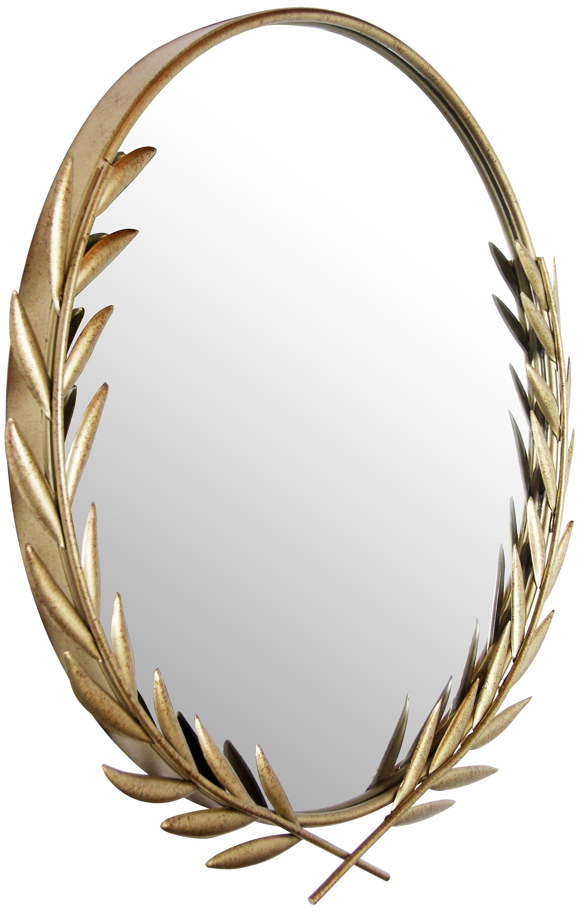 21" Gold Grecian Round Wall Mirror with Antique-Style Frame