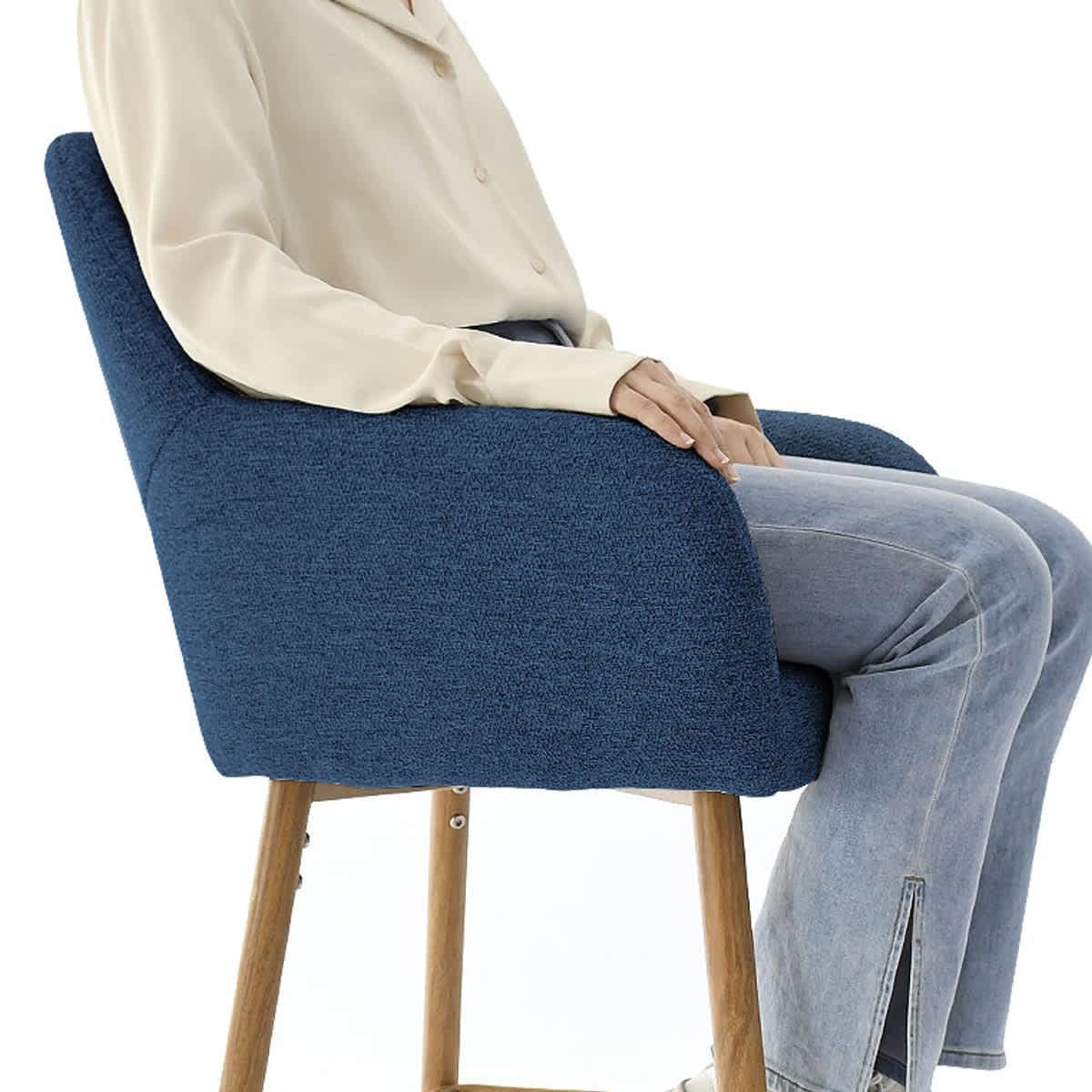 Maison Boucle ATLANTA-ARM-MB-BLUE stools - View #7