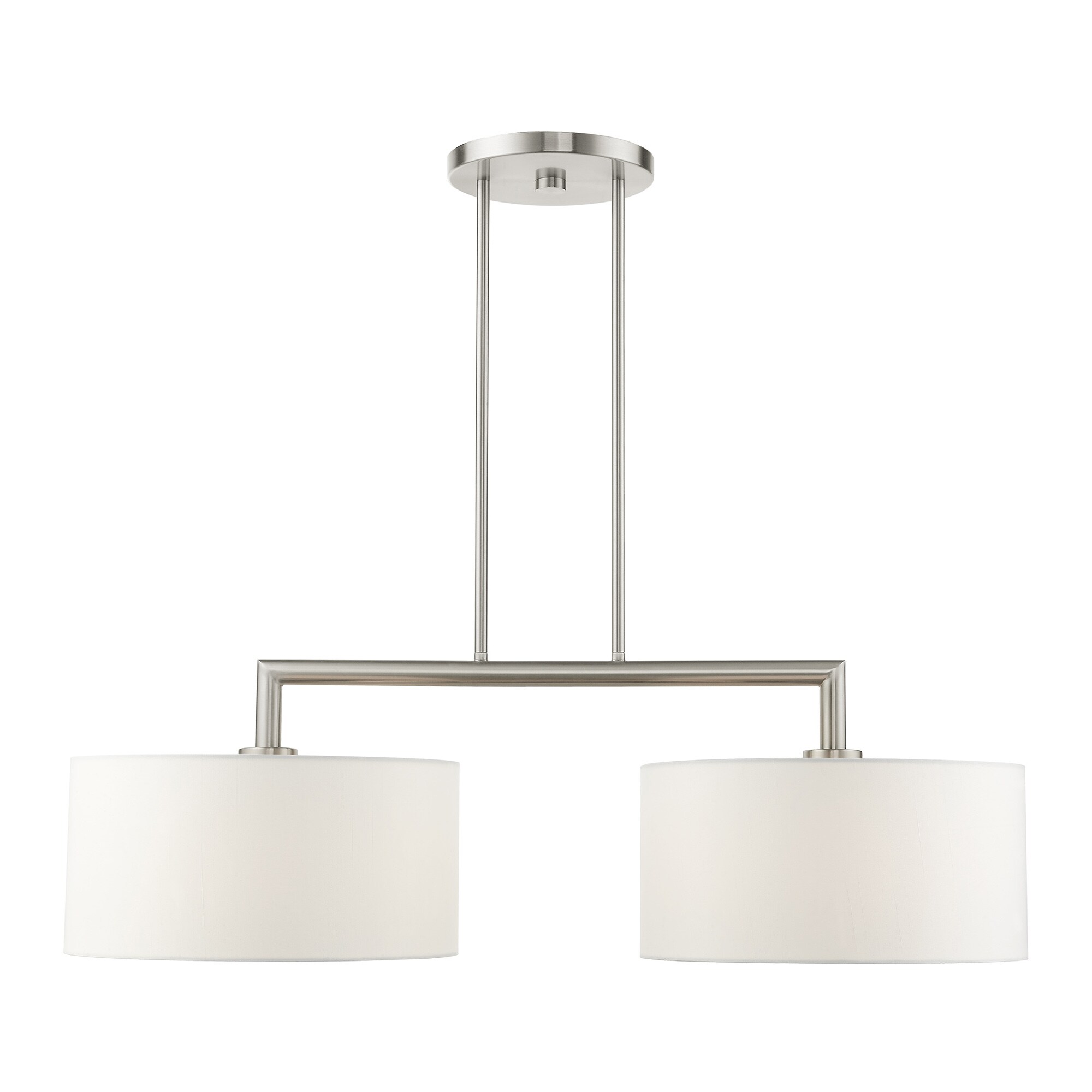 Meridian Brushed Nickel 2-Light Linear Drum Chandelier