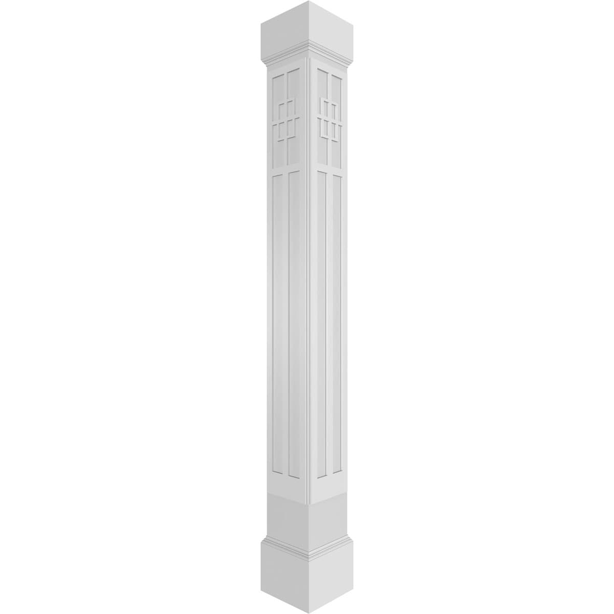 Ekena Millwork CC0808ENSADMIMI San Antonio Mission Style Fretwork 8-Inches L x 8-Feet Unfinished PVC Column Wrap