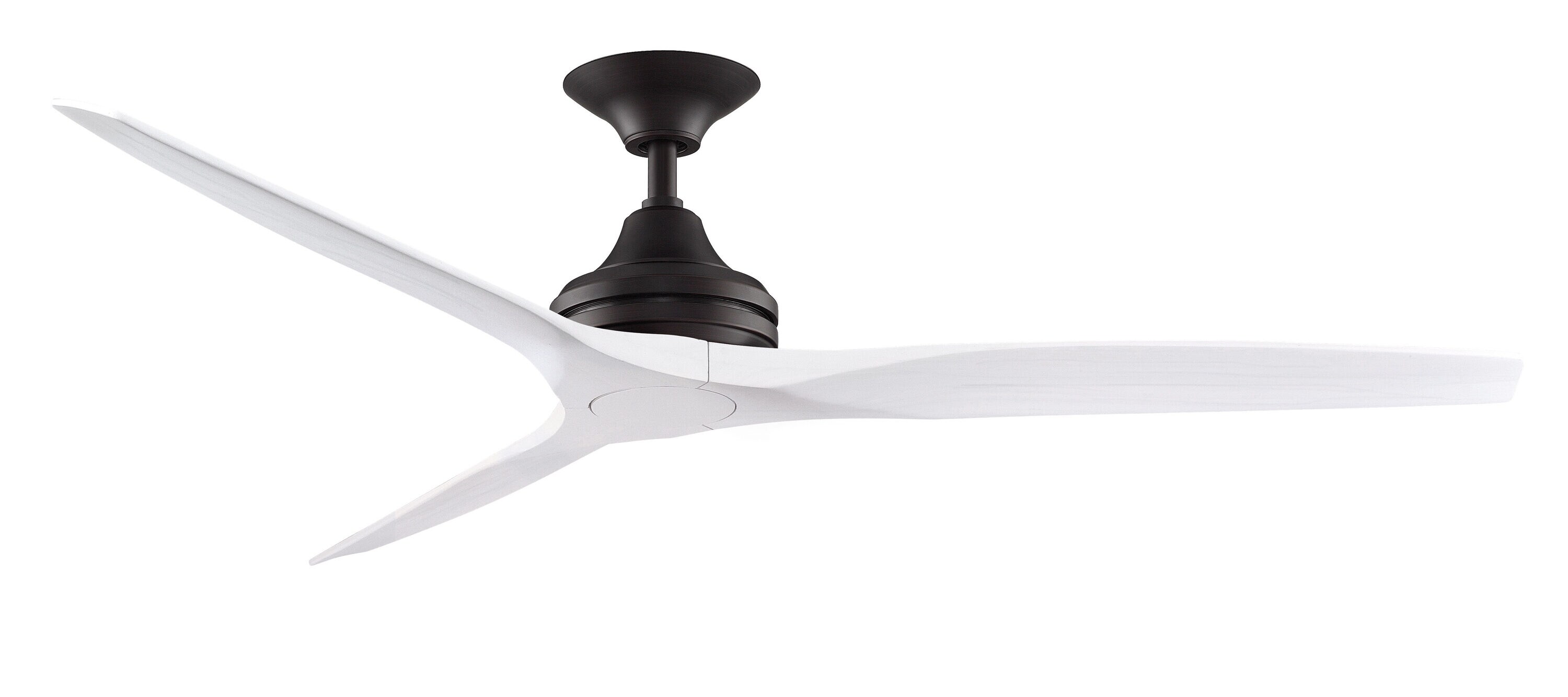 Fanimation FP6721BDZ-60WW Spitfire 60-in Outdoor Dark Bronze with White Washed Blades Propeller Ceiling Fan Light Kit Compatible - Remote Included ( 3 -Blade )