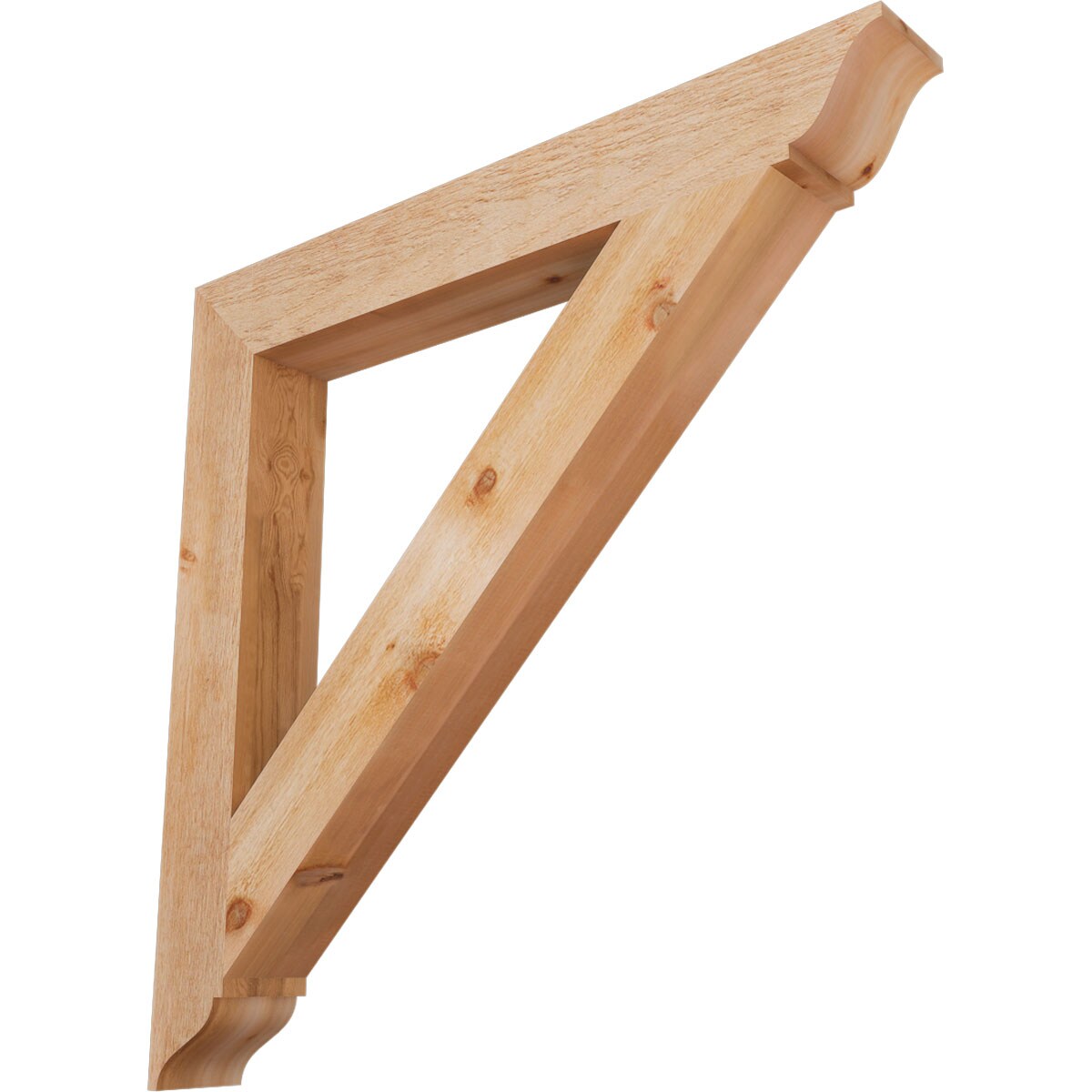 Ekena Millwork BKT06X48X48TRA01RWR Traditional traditional rough sawn 6-in x 48-in x 48-in Western red cedar Brown Wood Standard bracket