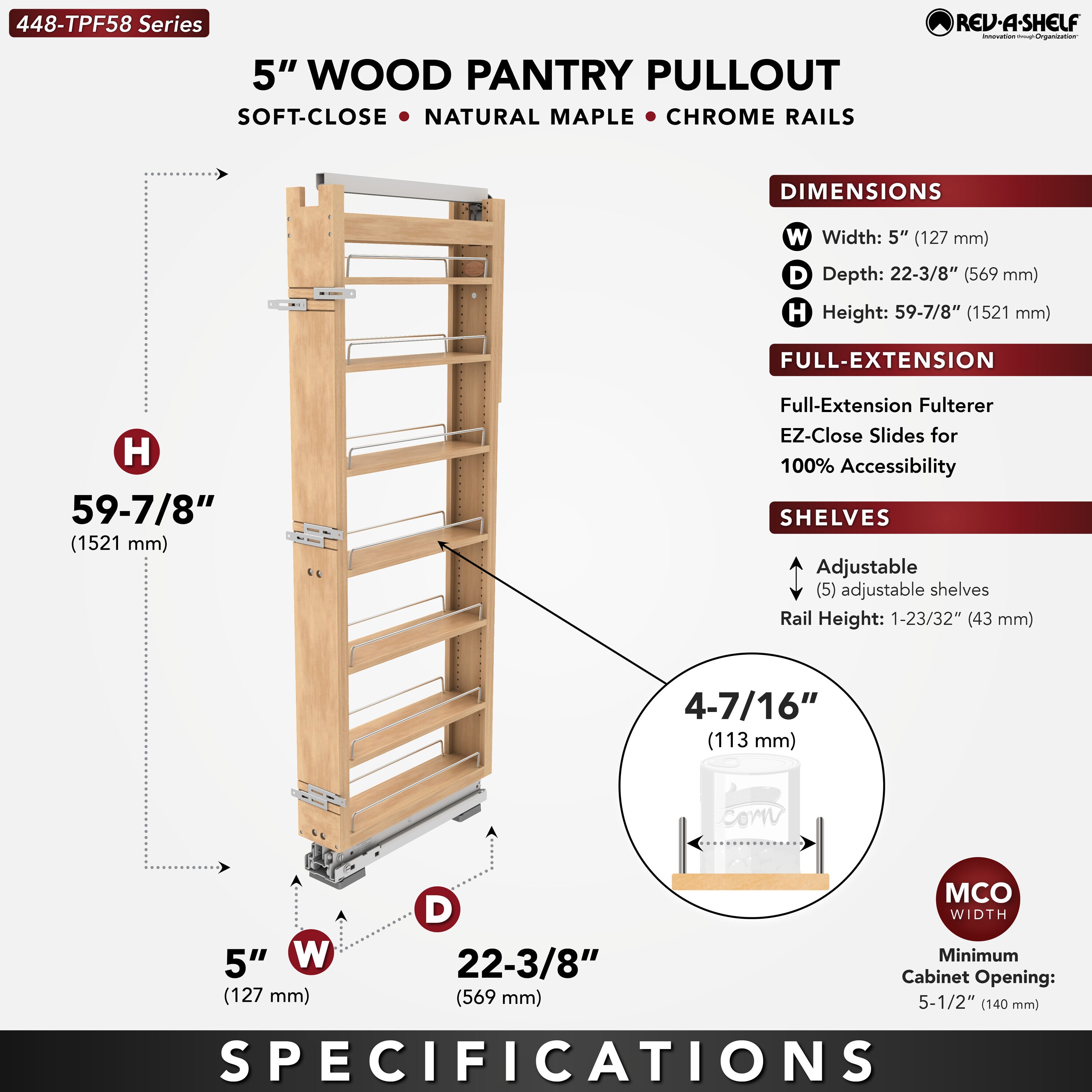 Rev-A-Shelf 448-TPF58-5-1 Pull-Out-Cabinet-Baskets - View #6