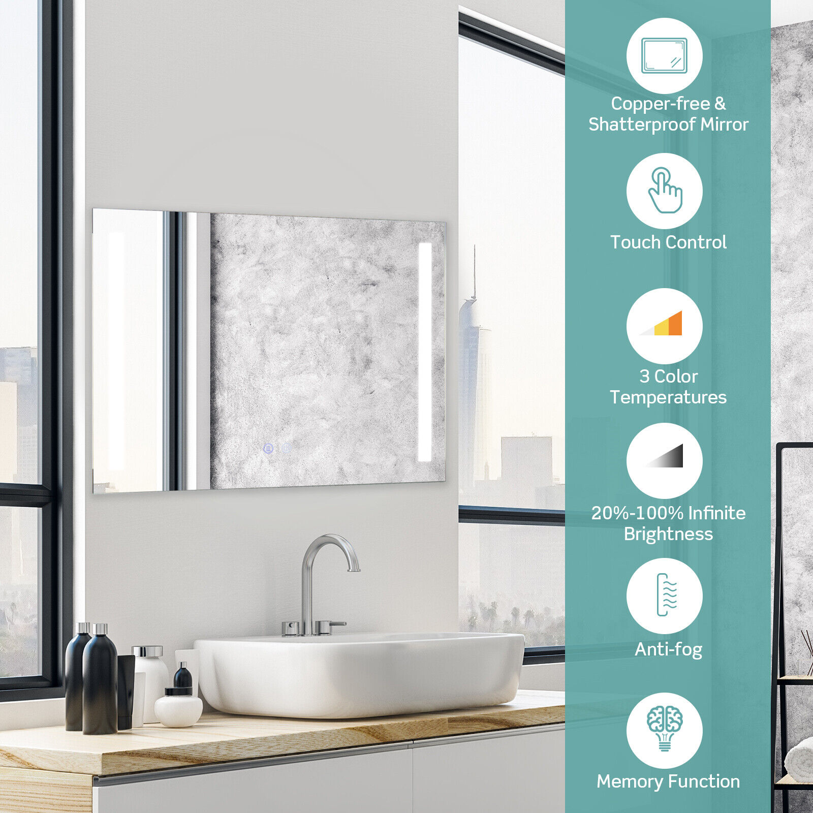 Forclover WBSGOEMR2424 Framed-Bath-Mirrors - View #7