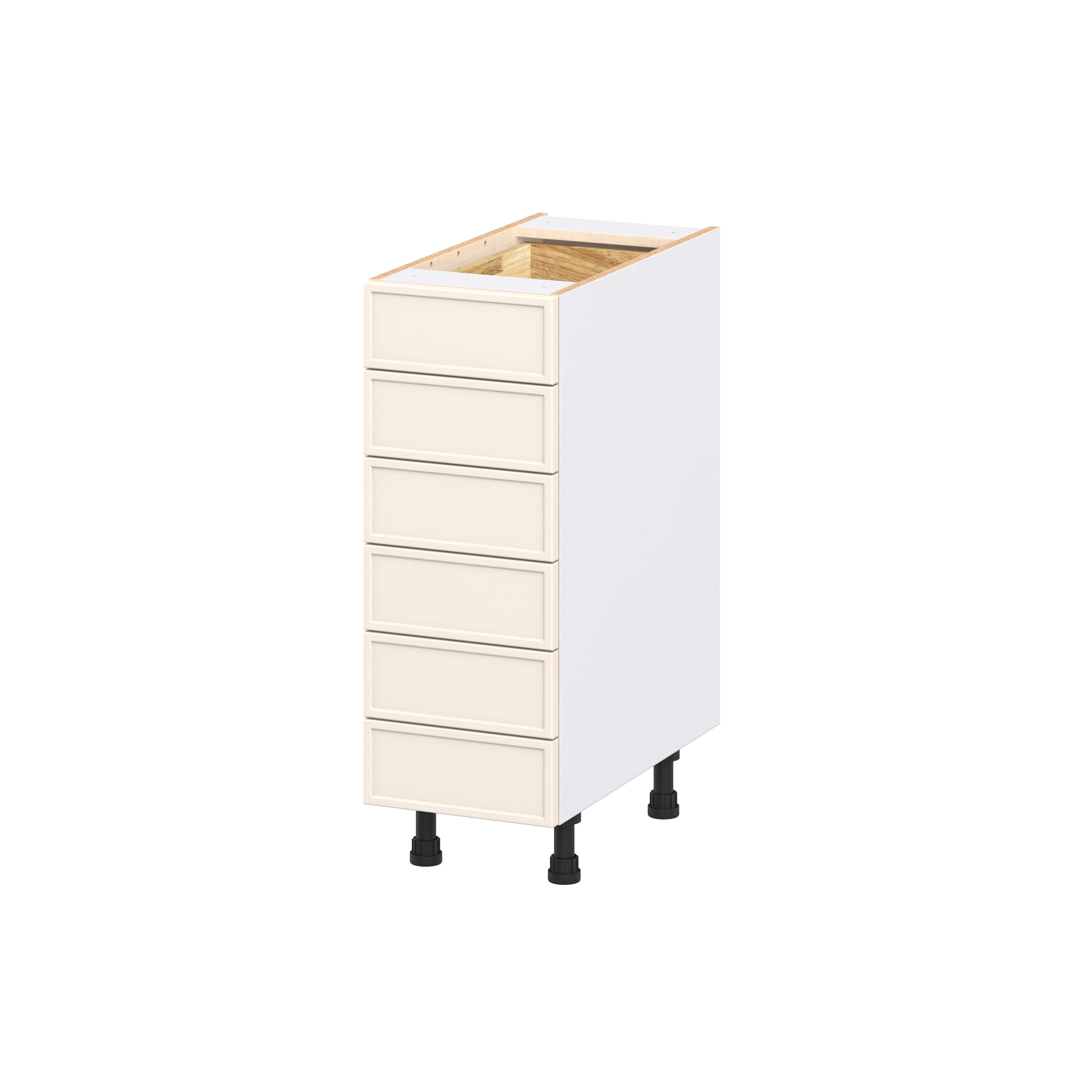 Hugo&Borg DSB6D12WD-CI Chapel Hill 12-in W x 34.5-in H x 24.66-in D Washed Linen 6 -Drawers Drawer Base Fully assembled Cabinet Flat Panel