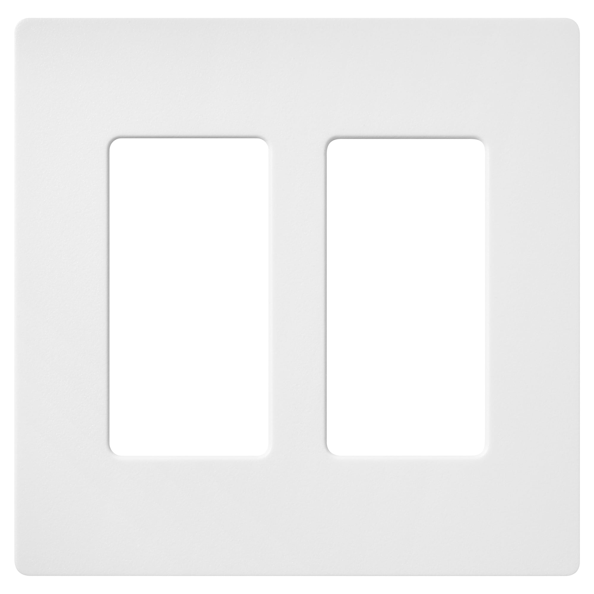 Lutron SC-2-SW Claro 2 -Gang Standard Size Snow Plastic Indoor Screwless Decorator Wall Plate