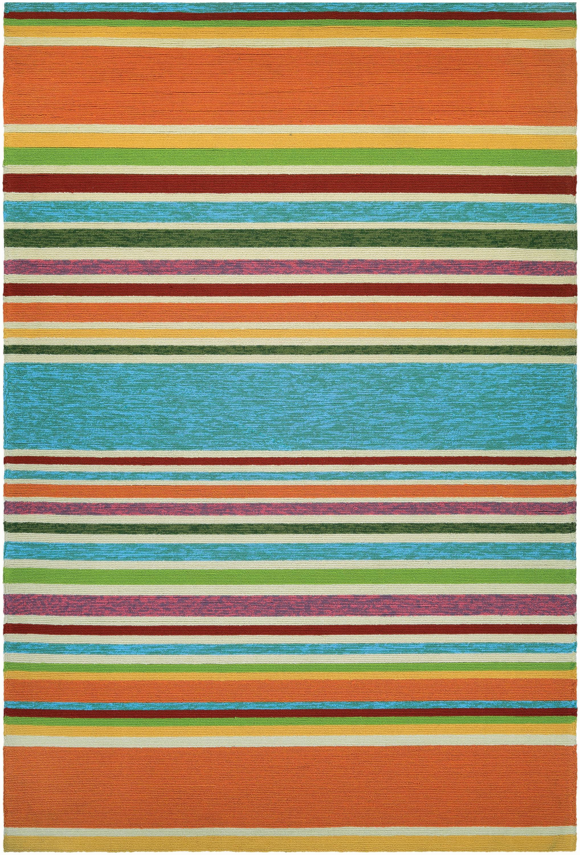 Covington Coastal Charm Blue Stripe Handcrafted Rug 2' x 4'