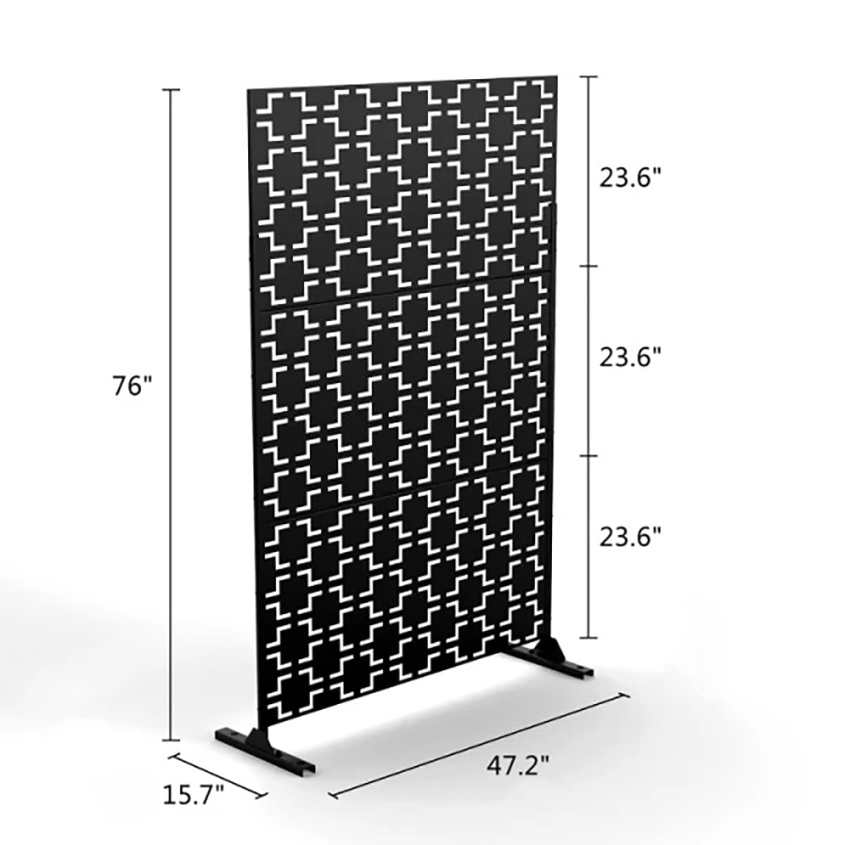 Kahomvis NEUT-QPD0-MYY 15-Inches x 47-Inches x 76-Inches Black Metal Steel Decorative fencing