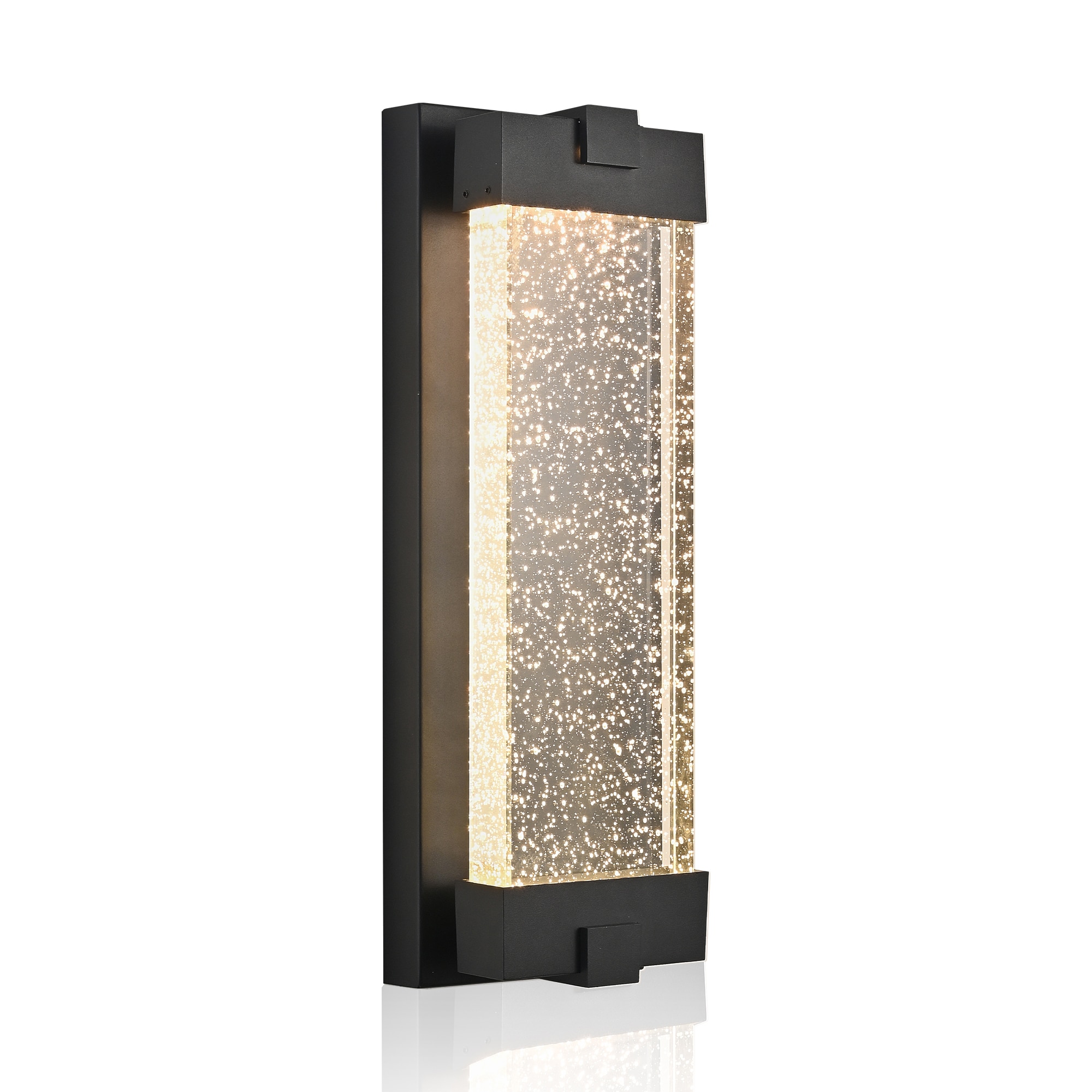 MENCOLULU - Outdoor wall Lighting 19.3-in H Matte Black Hardwired Integrated LED Outdoor Wall Light