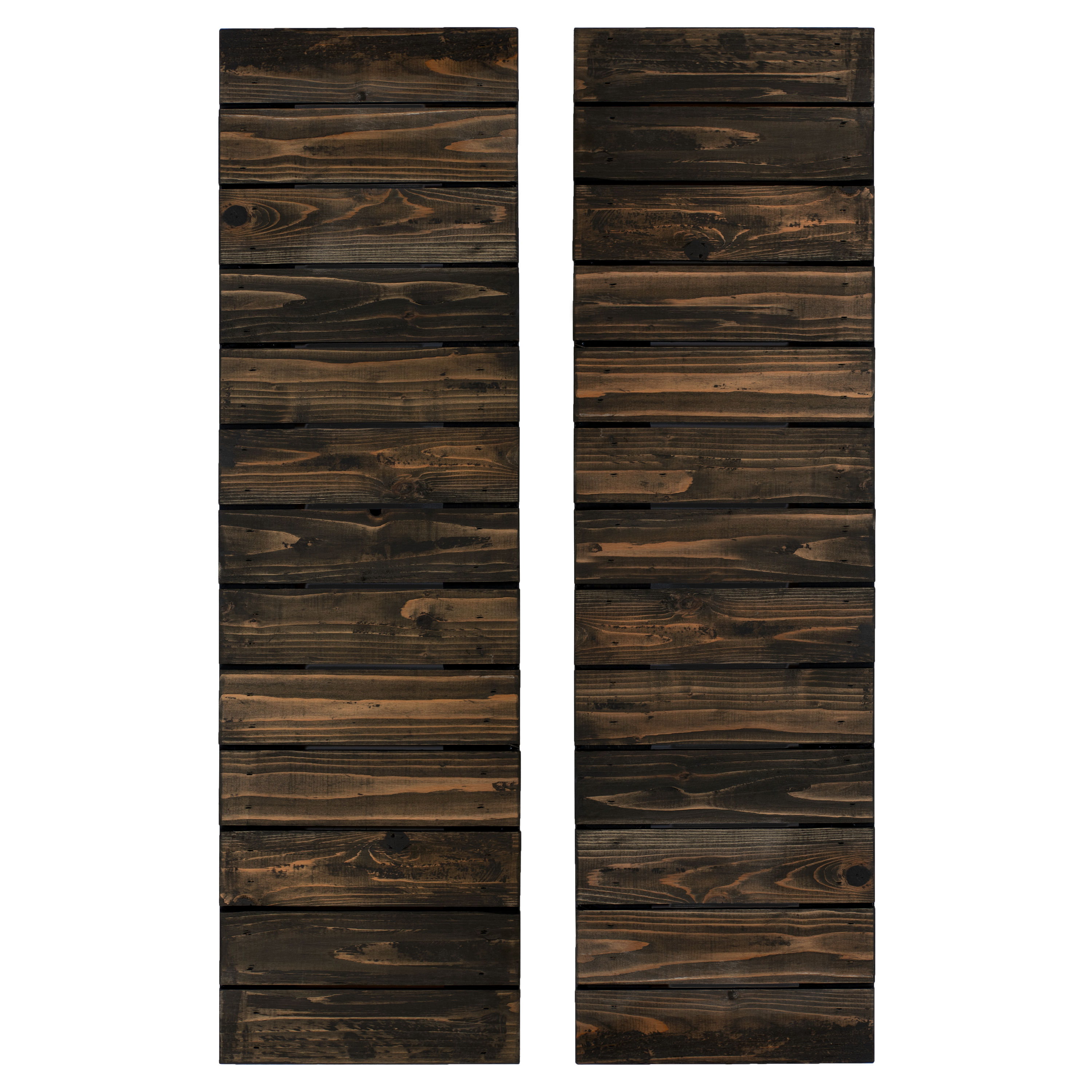 Dogberry WSLAT1460BLCKDOUB 14-in W x 60-in H Slate black Board and batten Wood Exterior Shutters ( 1 -Pack )