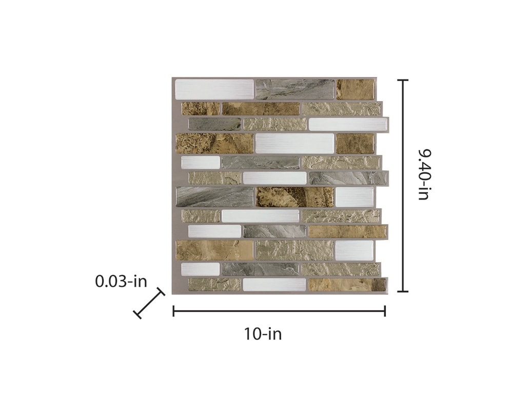 Peel&Stick Mosaics Peel and Stick Mountain Terrain 10-in x 10-in Glossy ...