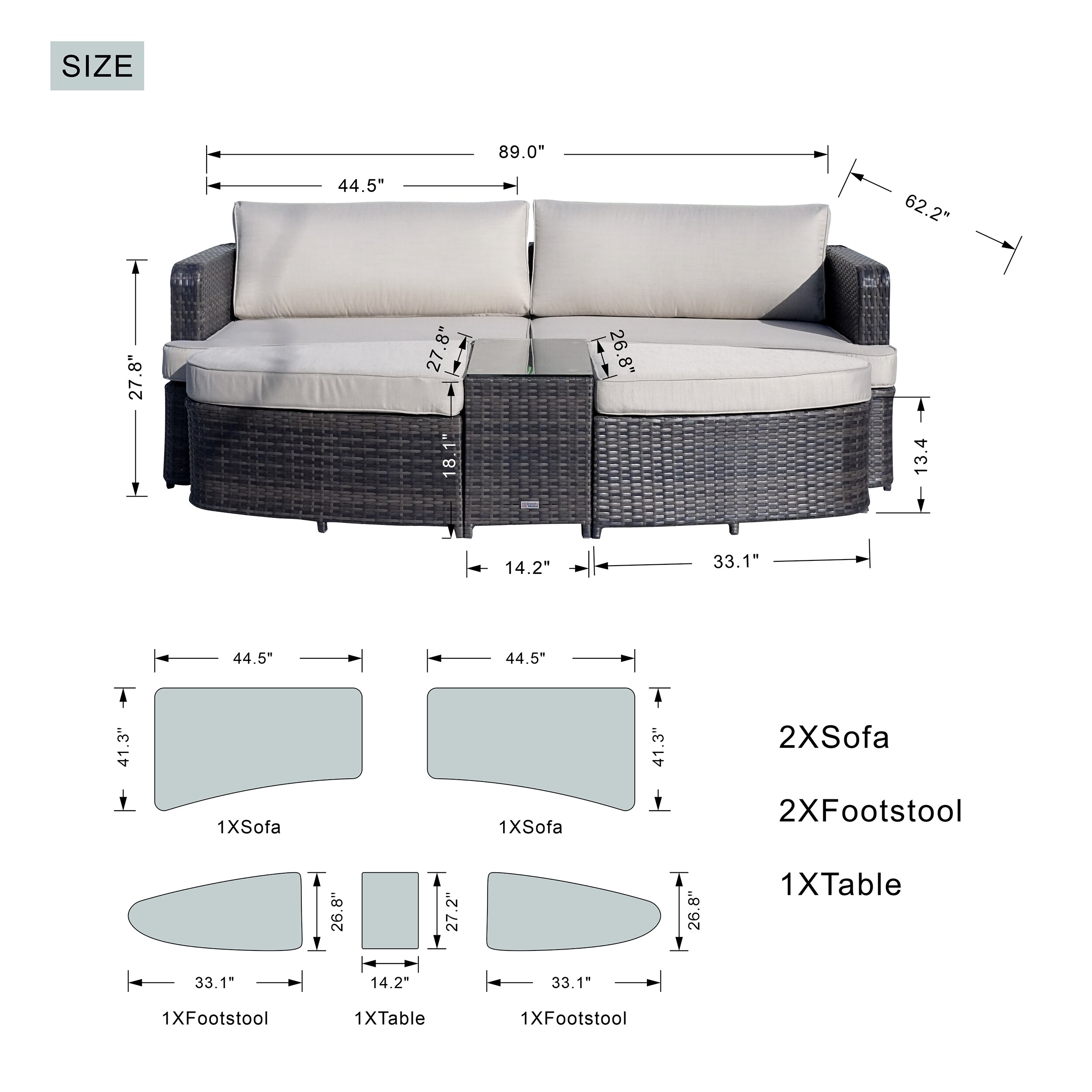 Moda Furnishings PAL-1202-GR Patio-Conversation-Sets - View #9