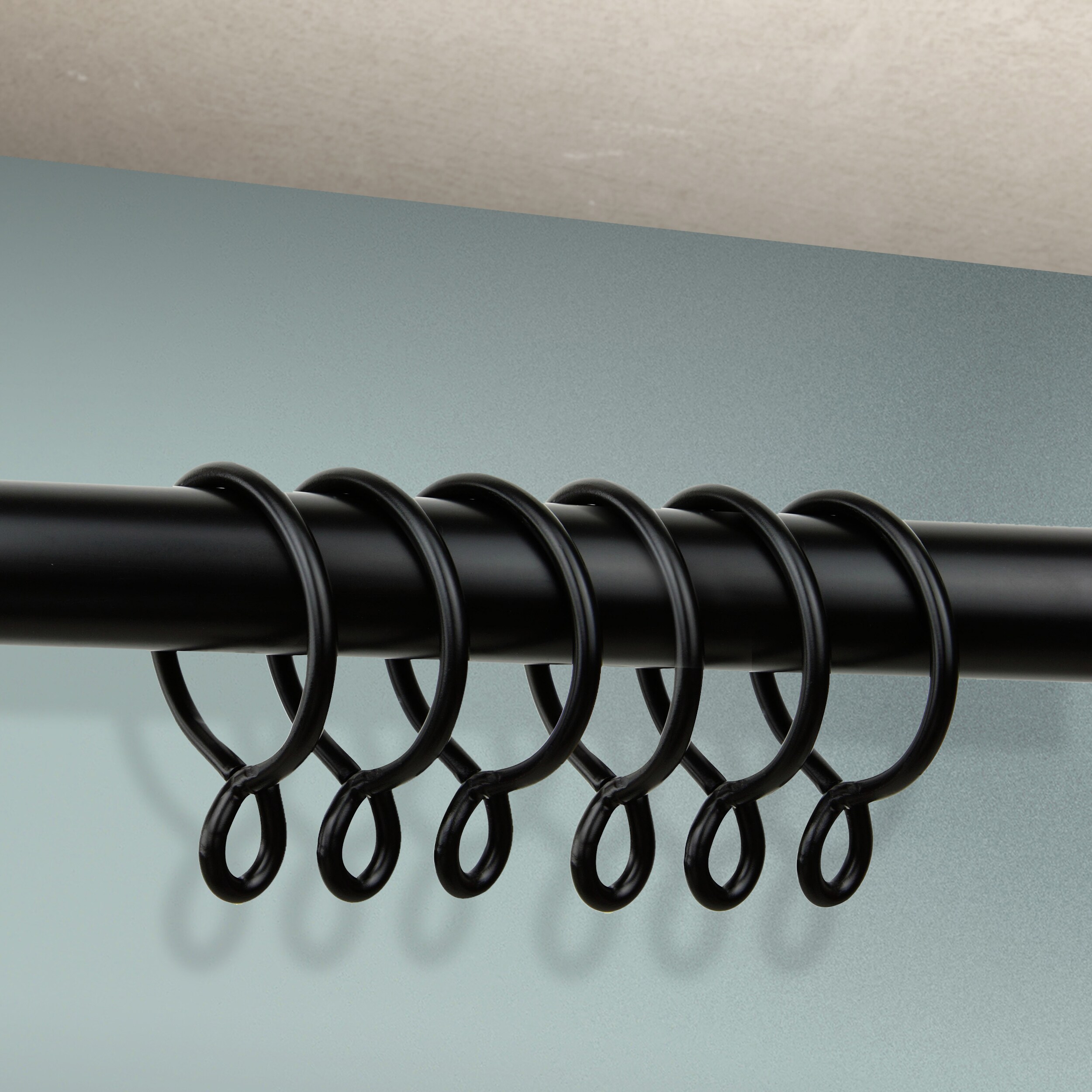 Rod Desyne 10-Pack 2.25-in Black Steel Curtain Ring with Clip at Lowes.com