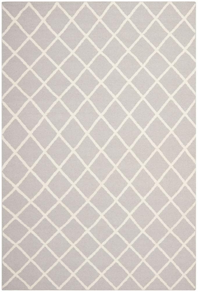 Safavieh DHU565G-5 Dhurries Hara 5 x 8 (ft) Wool Gray/Ivory Rectangular Indoor Trellis Coastal Area rug