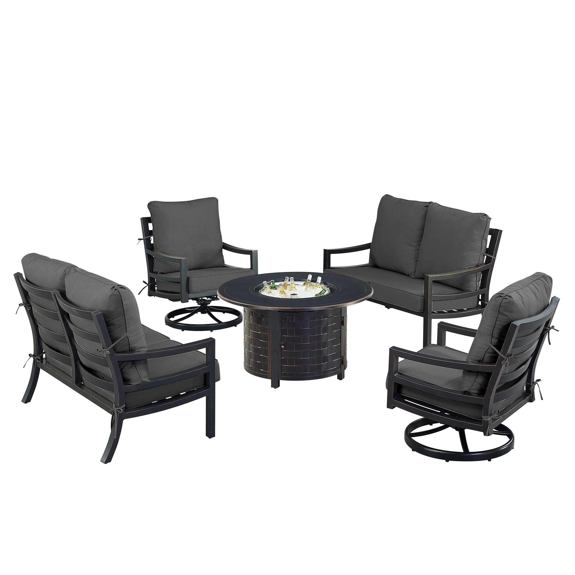 Oakland Living HUDSON2LS2CHRICOBKCU Patio-Conversation-Sets - View #4