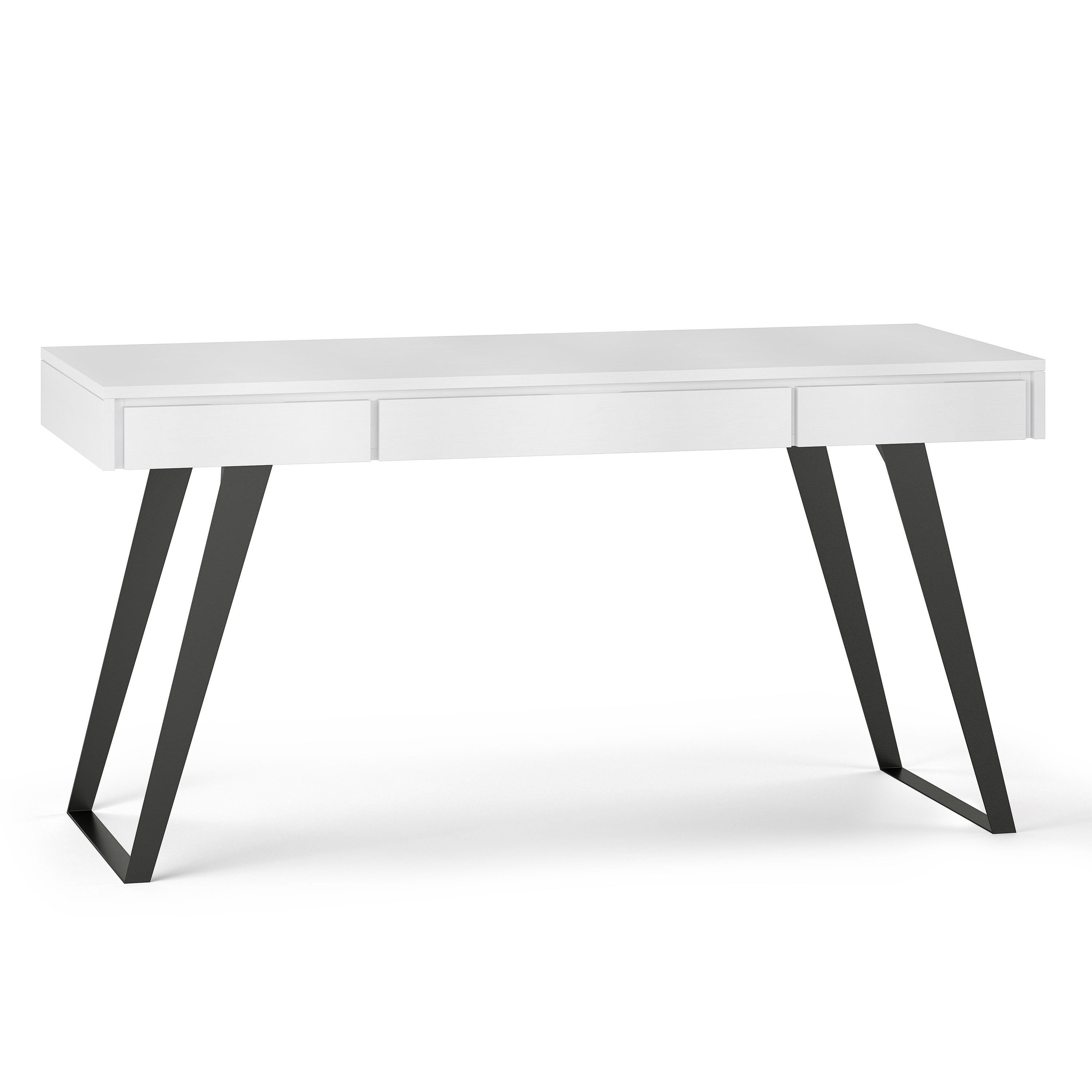 Simpli Home AXCLRY-14WH Lowry 53.9-in White Modern/Contemporary Computer Desk