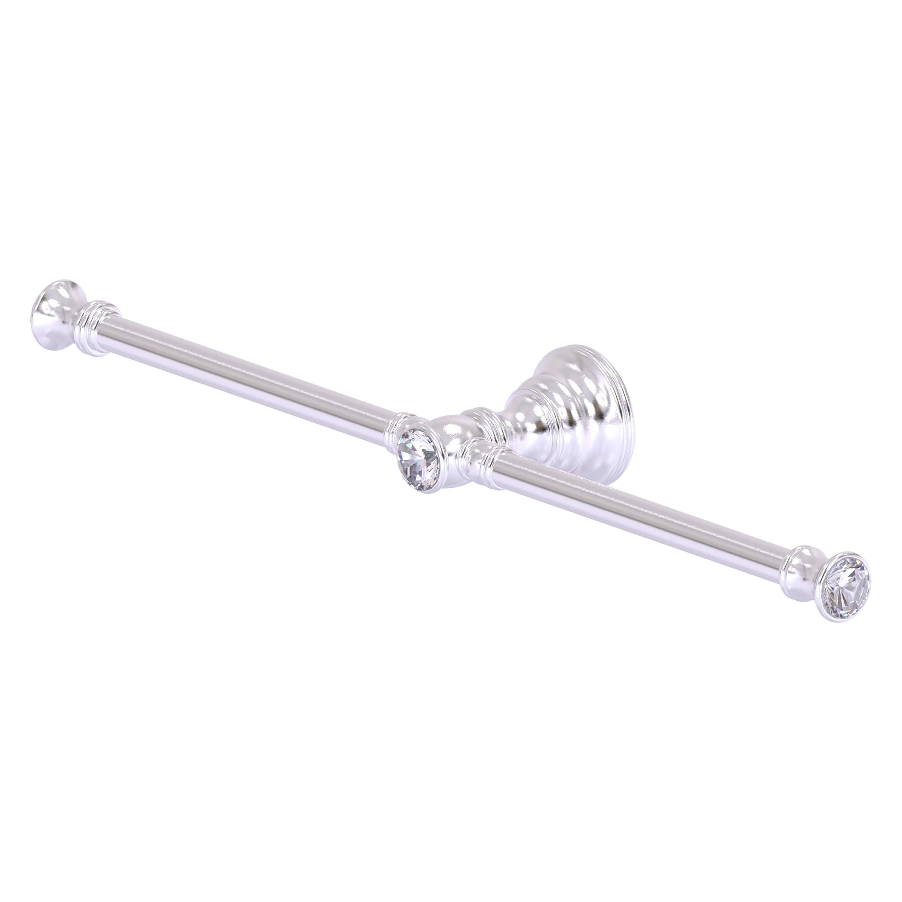Allied Brass CC-HTB-2-SCH Carolina Crystal 15-in double Satin Chrome Wall mount Double Towel Bar
