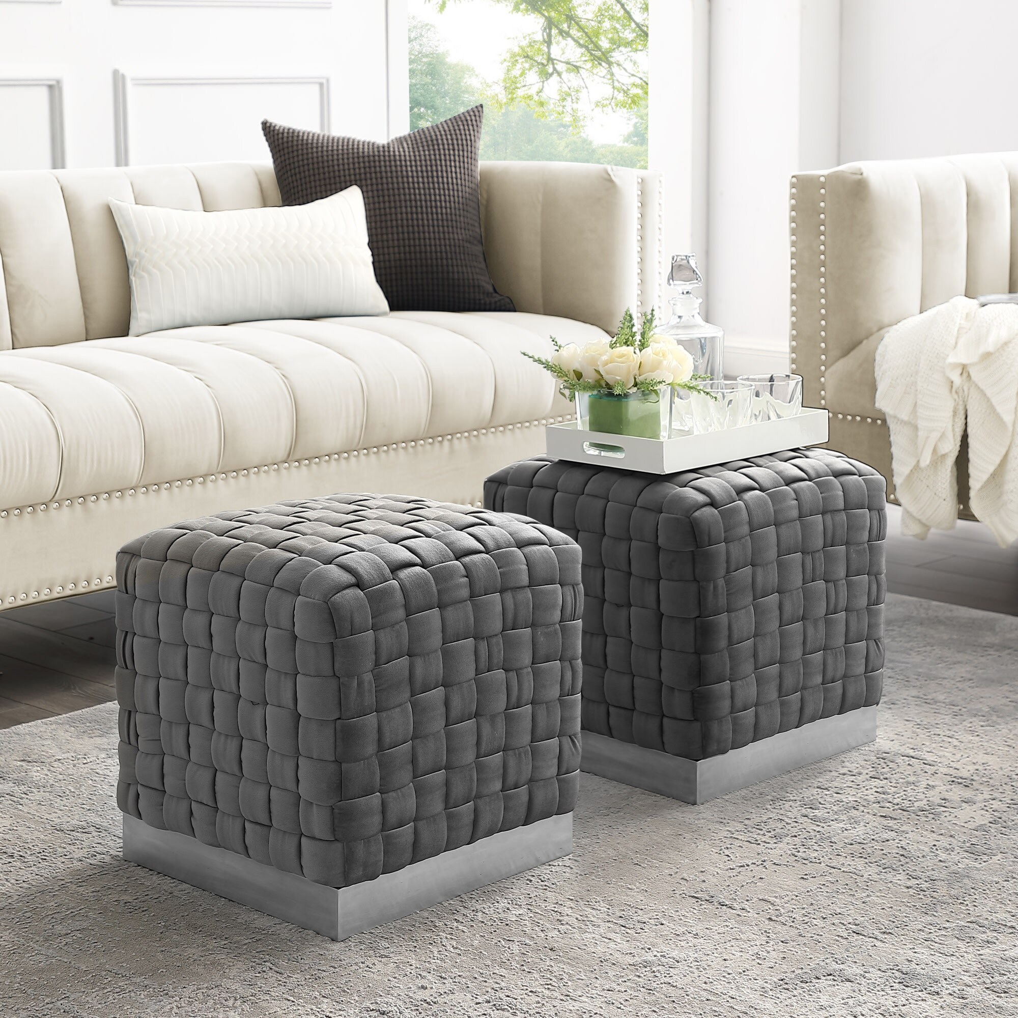 Nicole Miller NON129-02GR-LS Indoor-Ottomans - View #8