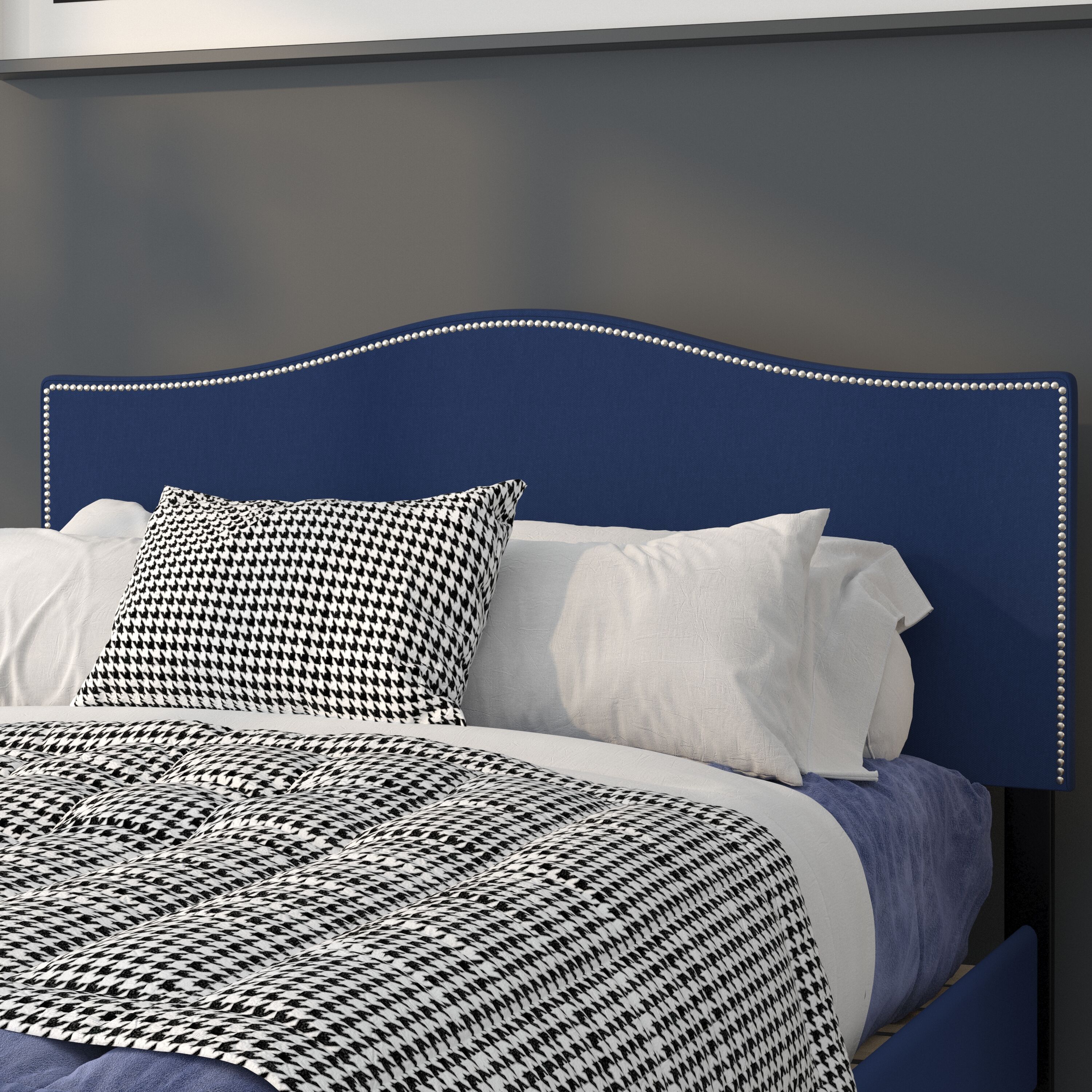 Flash Furniture 889142219446 Lexington Navy Full Polyester Upholstered Headboard