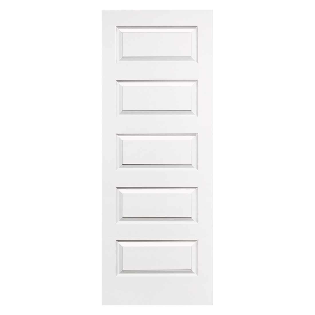 Rockport 36-in x 80-in 5-panel Square Hollow Core Primed Molded Composite Slab Door in White | - RELIABILT JW137400524