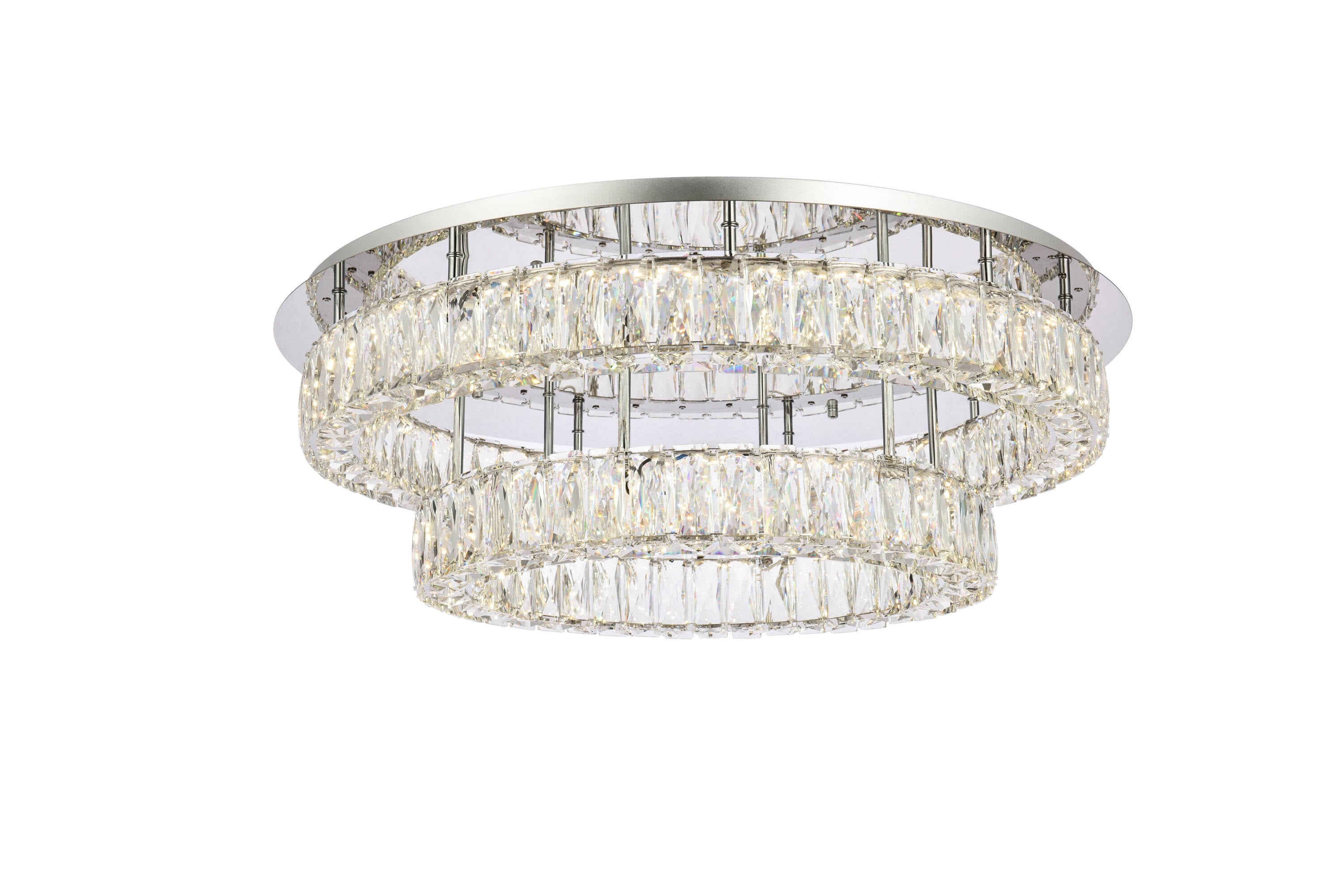 Monroe 22" Chrome LED Flush Mount with Royal Cut Crystals
