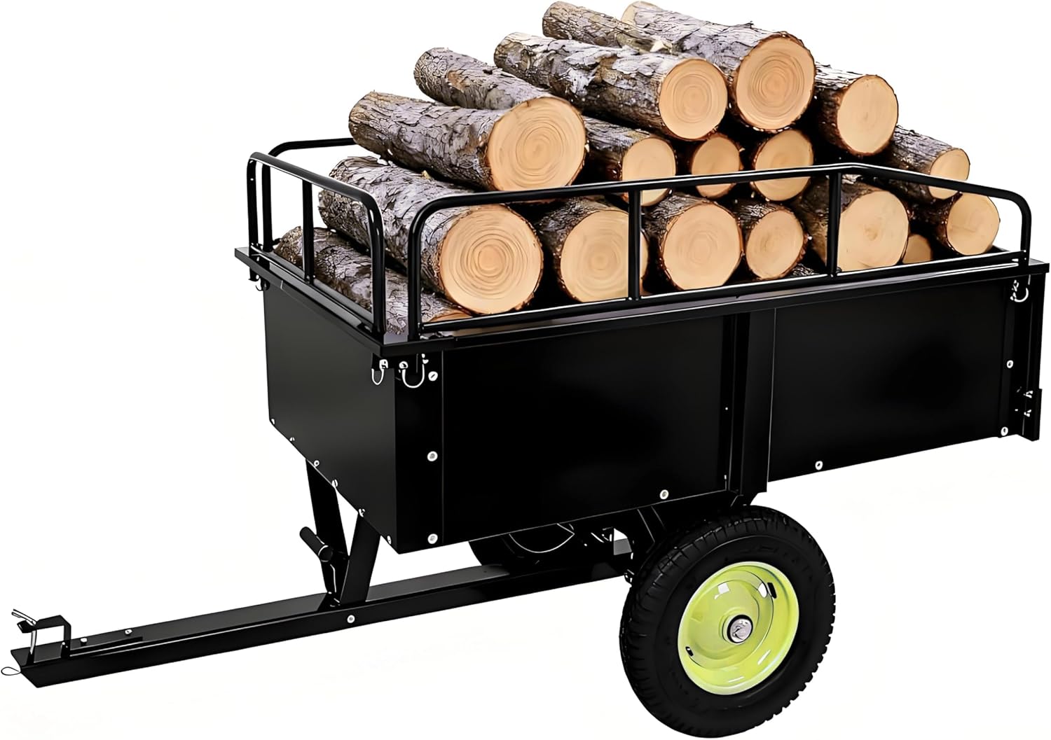 Garvee GWPPG-33MKKSRH Heavy Duty Tow Behind ATV Trailer Steel Dump Cart  15 Cubic Feet 750LBS