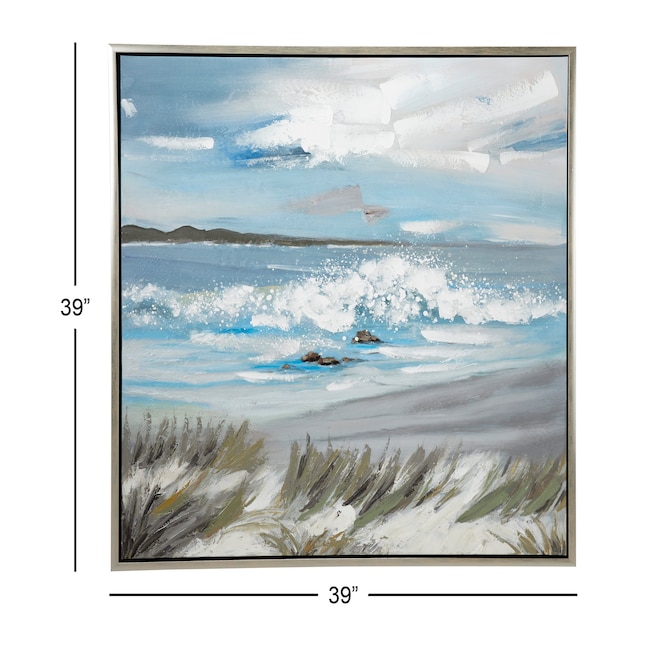 Grayson Lane Gold Framed 39.5-in H x 39.5-in W Coastal Painting at ...