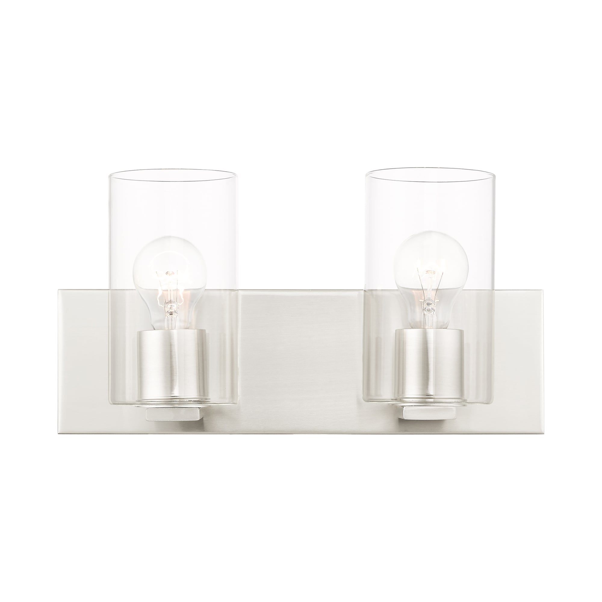 Livex Lighting 16552-91 Zurich 15-in 2 -Light Brushed Nickel Modern/contemporary Vanity light