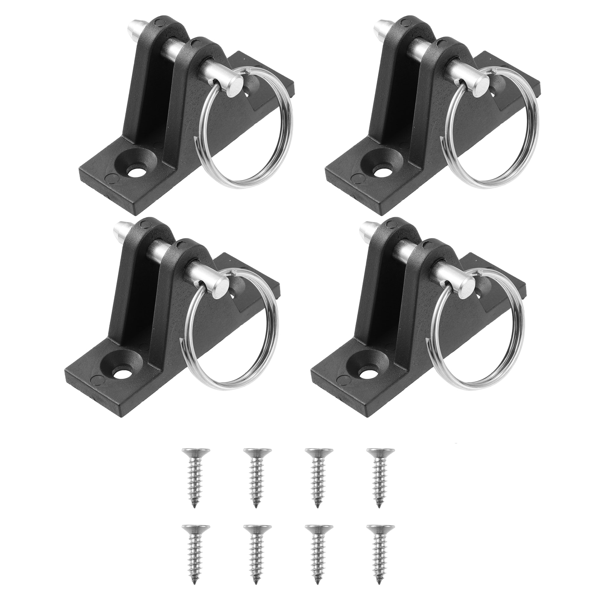Unique Bargains 4pcs Nylon Deck Hinge with Pin and Ring for Bimini Boat Top Kayak Canoe Dinghy Boat Accessory