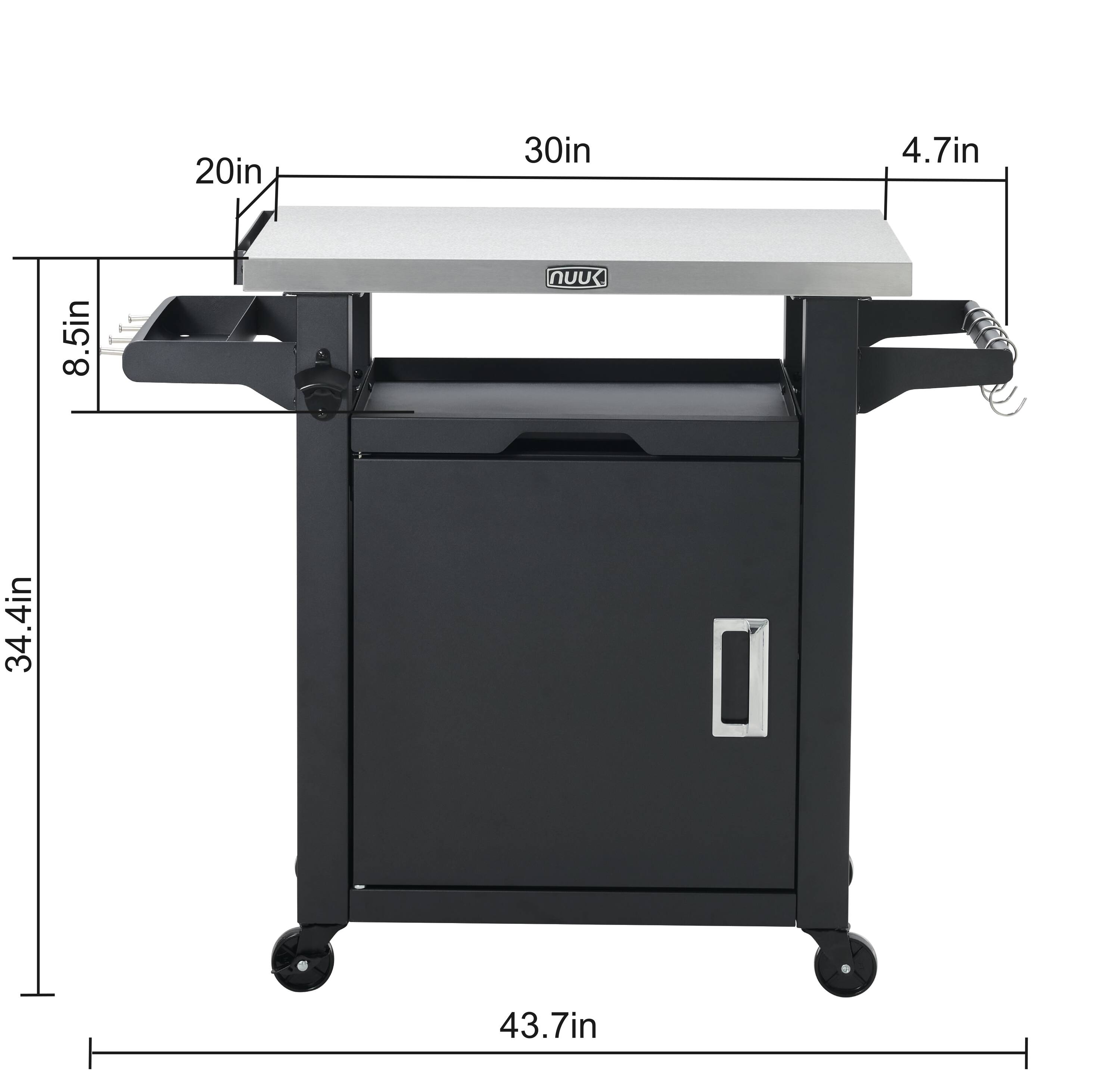 NUUK Deluxe Black Stainless Steel Outdoor Prep Station