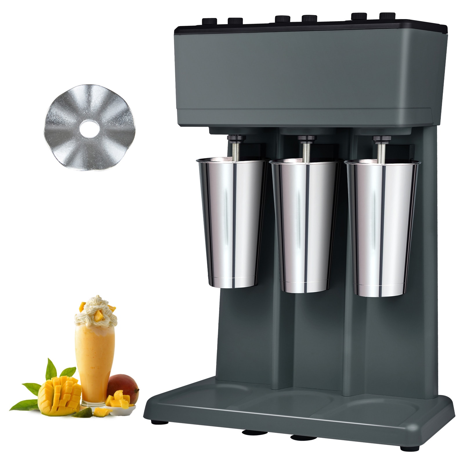 SVOPES SCSTNXJHABS301932V1 Milkshake Maker 375W x 3 Electric Milkshake Machine Triple Heads Drink Mixer Blender Machine 3-Speed Milkshake Mixer with 3 x 820 ml Stainless Steel Cups for Commercial and Home