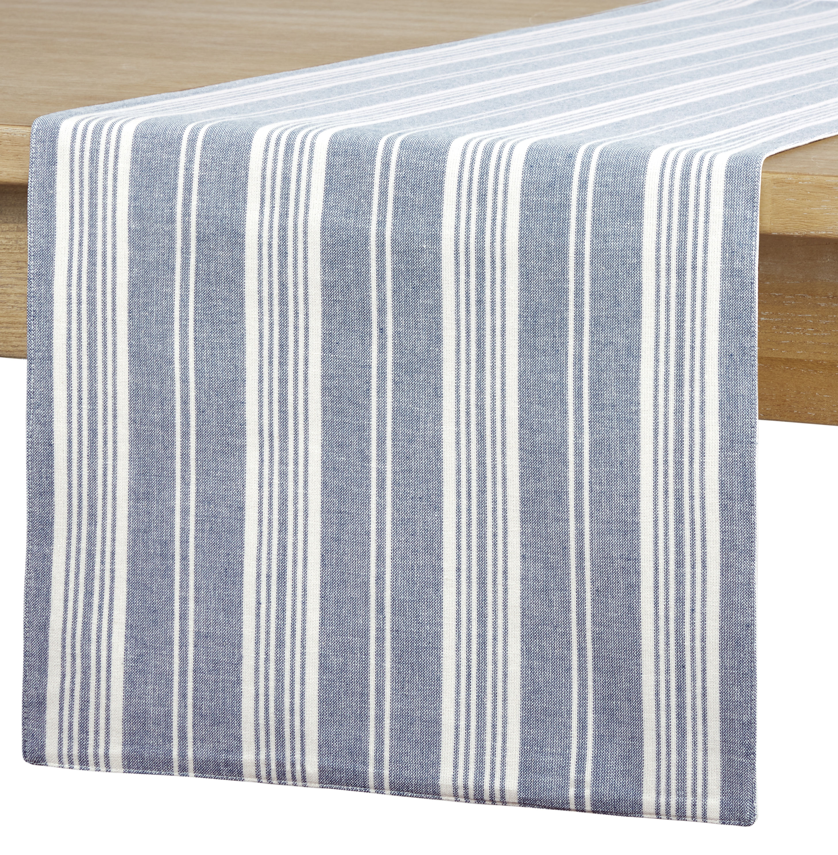 allen + roth R-CFSTR-300 Blue Cotton Rectangle Table runner