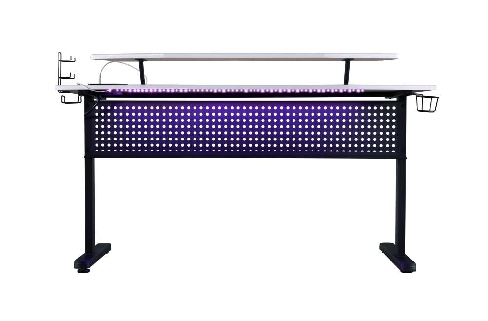 Ultimate Black Gaming Desk with Hutch, USB & Power Outlets
