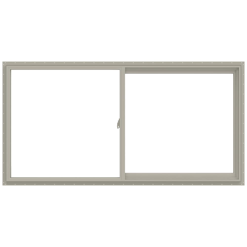 JELD-WEN LOWOLJW138500748 V-2500 71-1/2-in x 35-1/2-in Desert Sand Exterior Desert Sand Interior Right-Handed Vinyl Sliding Window Annealed Glass (Full Screen Included)