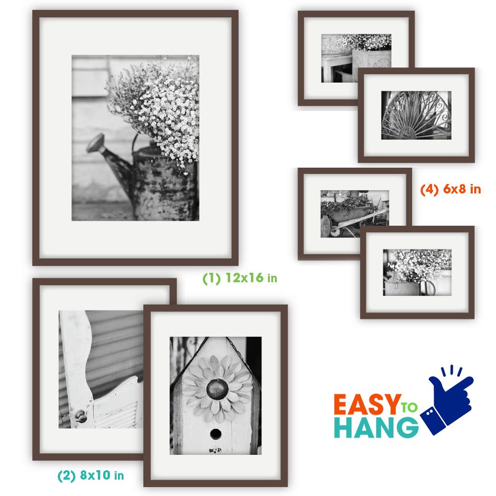 Belle Maison Gray & White 5-Opening Collage Frame